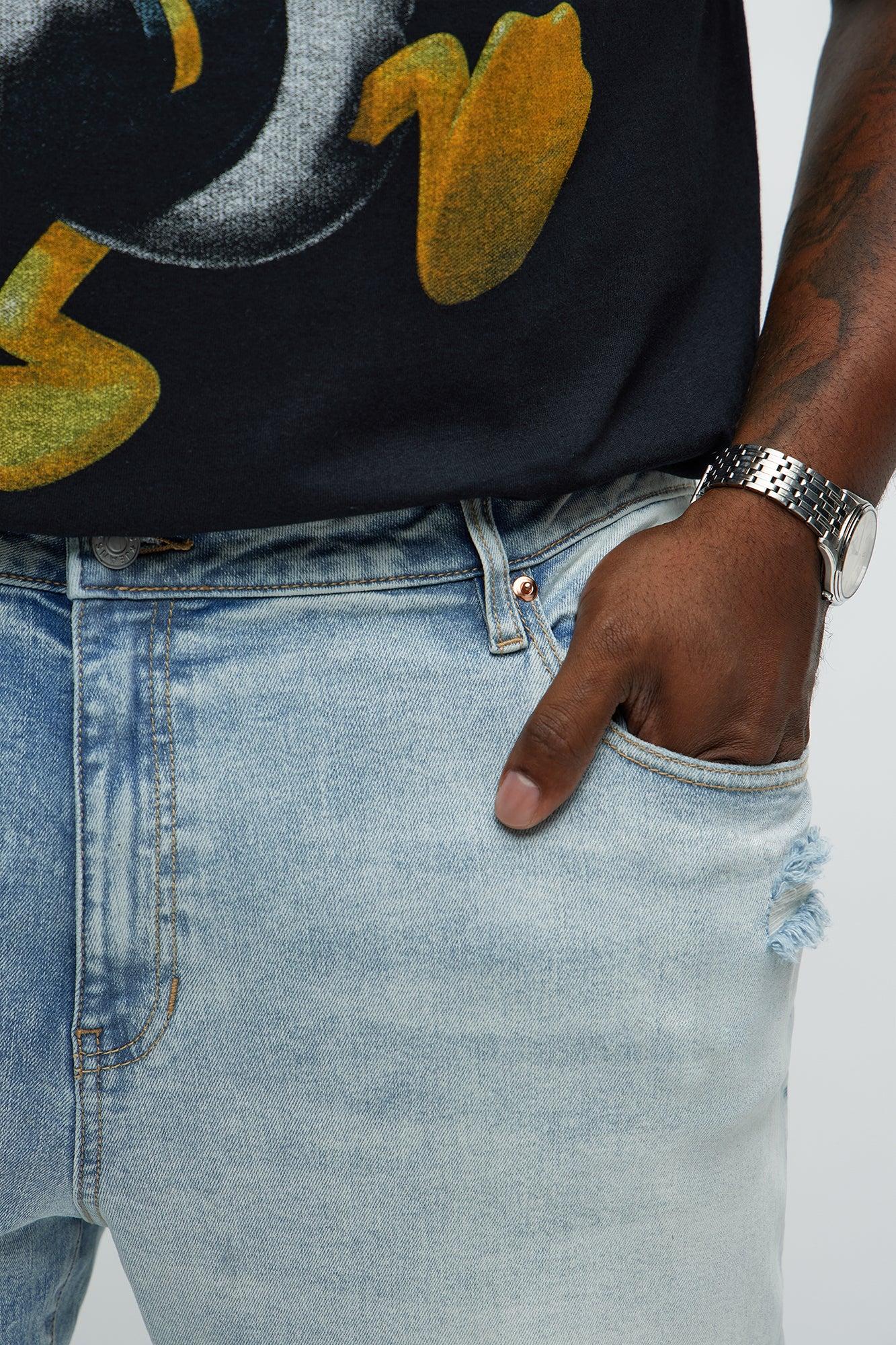 Beforehand Distressed Skinny Jeans - Light Blue Wash Product Image