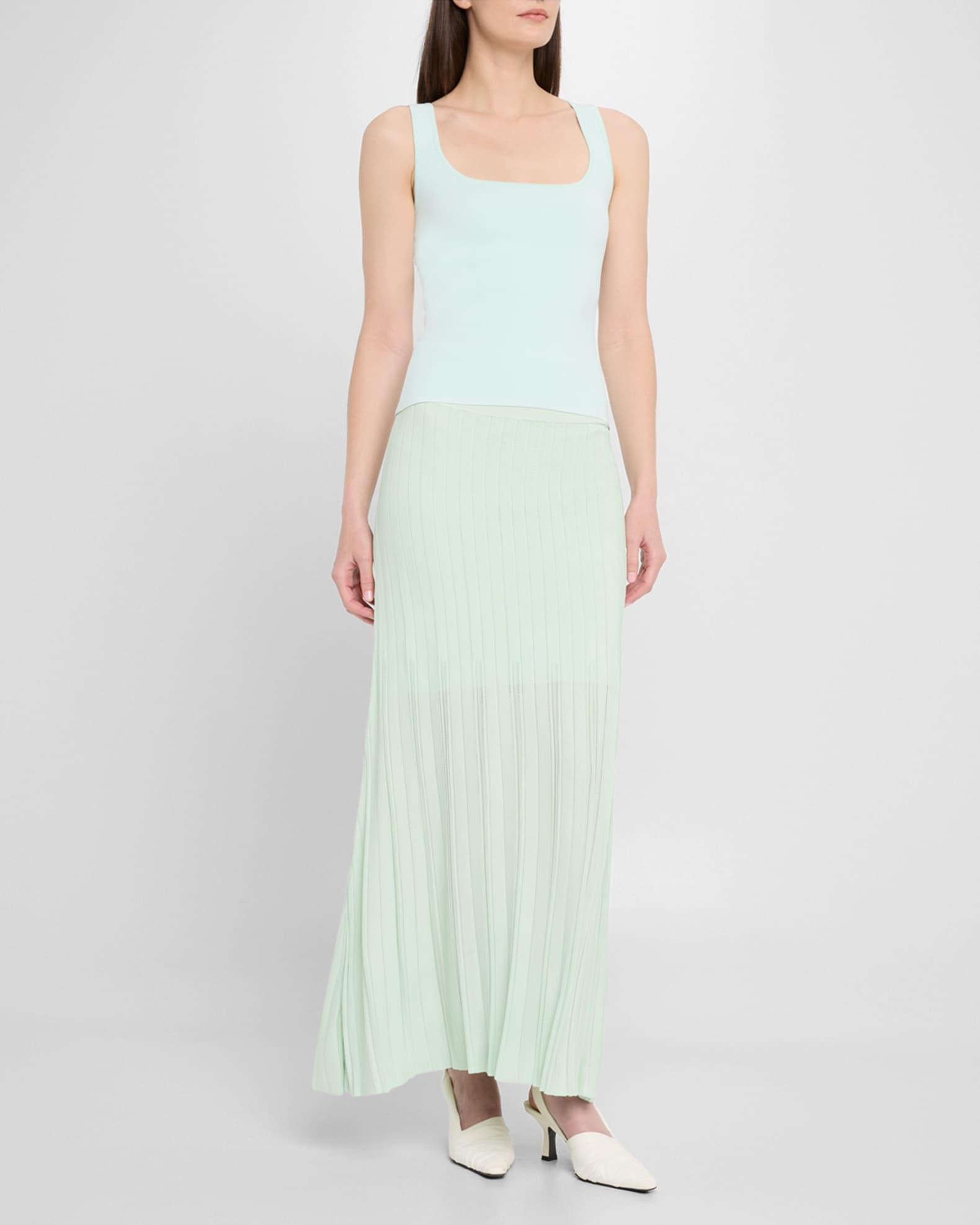 Variegated Pleated Midi Skirt Product Image