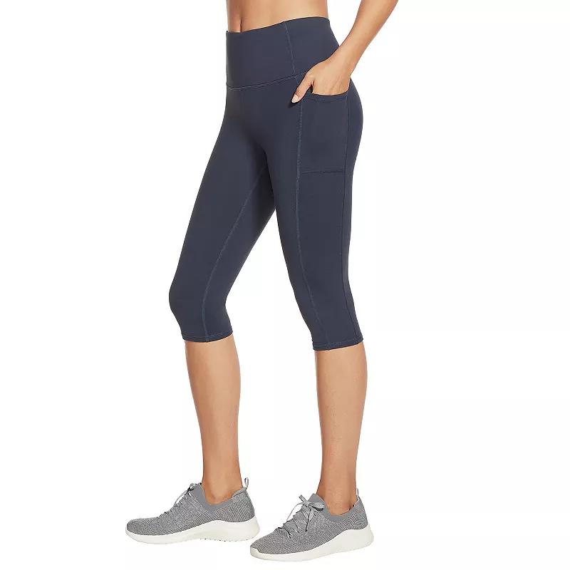 Women's Skechers® GOWALK™ GOFLEX™ High-Waisted Capri Leggings, Size: Large, Black Product Image