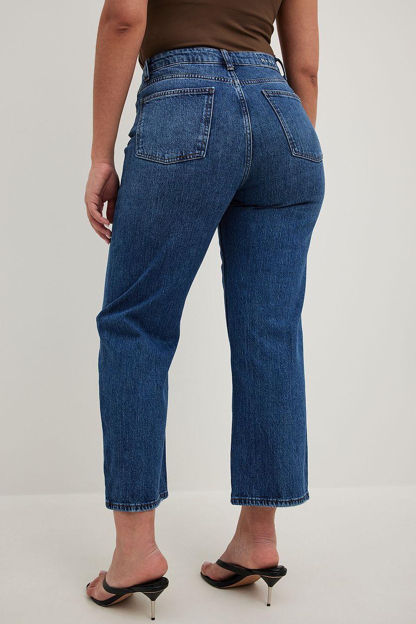 Straight High Waist Cropped Jeans Product Image