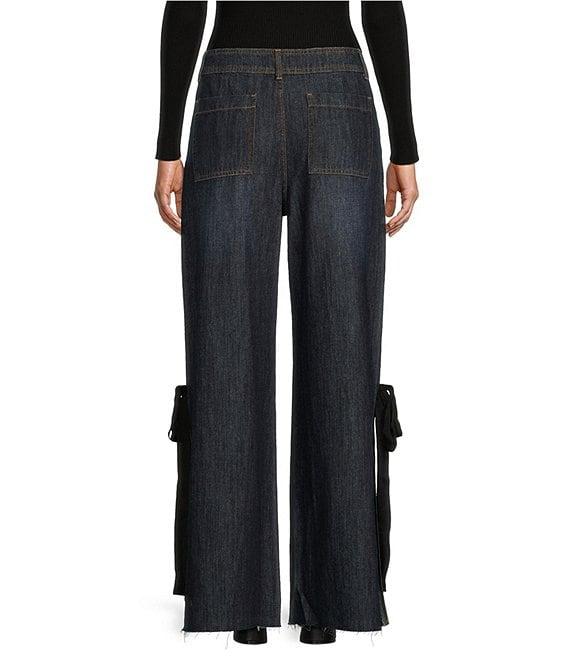 Prosperity Denim High Rise Bow Side Wide Leg Trouser Jeans Product Image