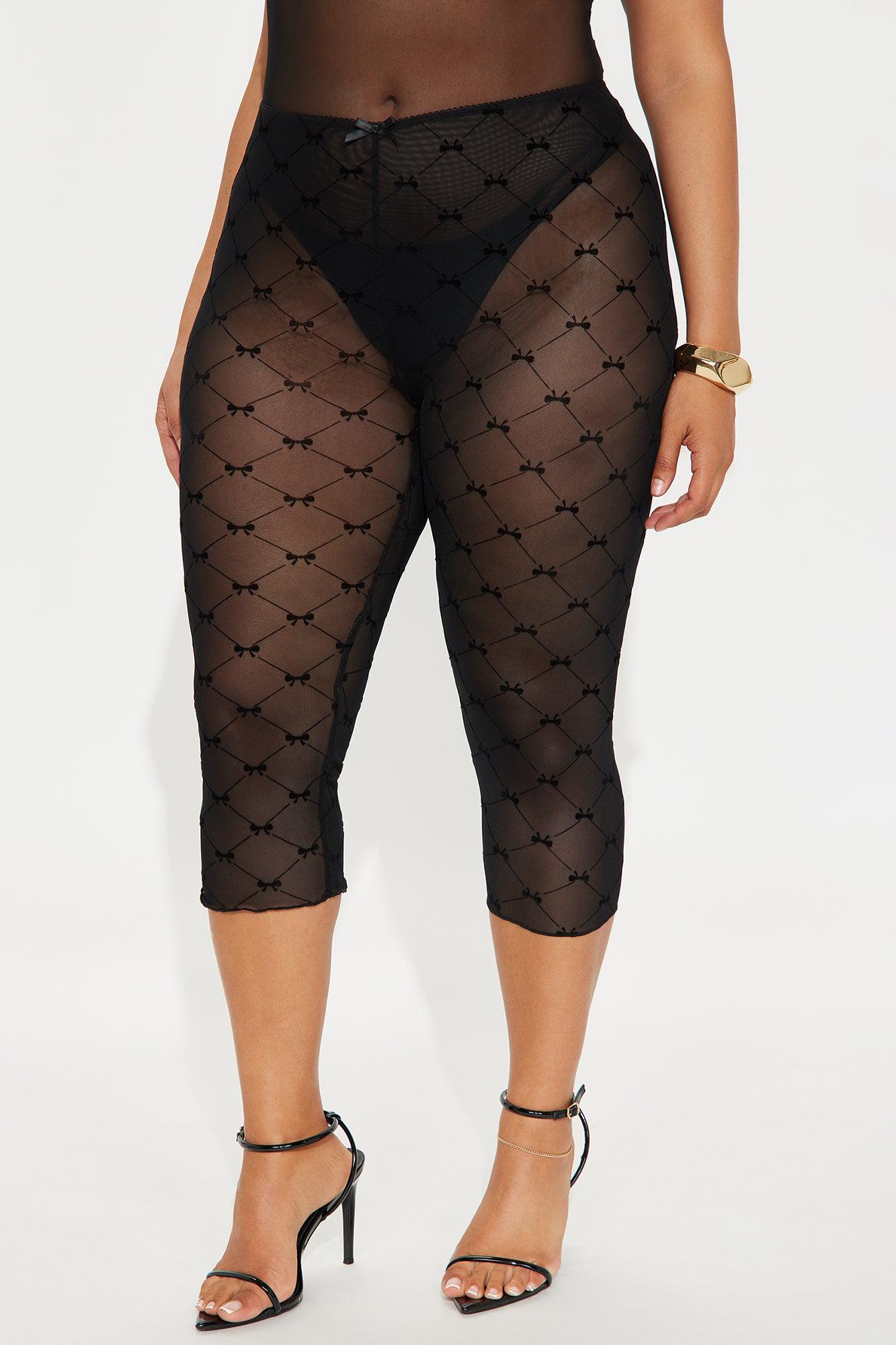 Amelie Bow Mesh Capri Legging - Black Female Product Image