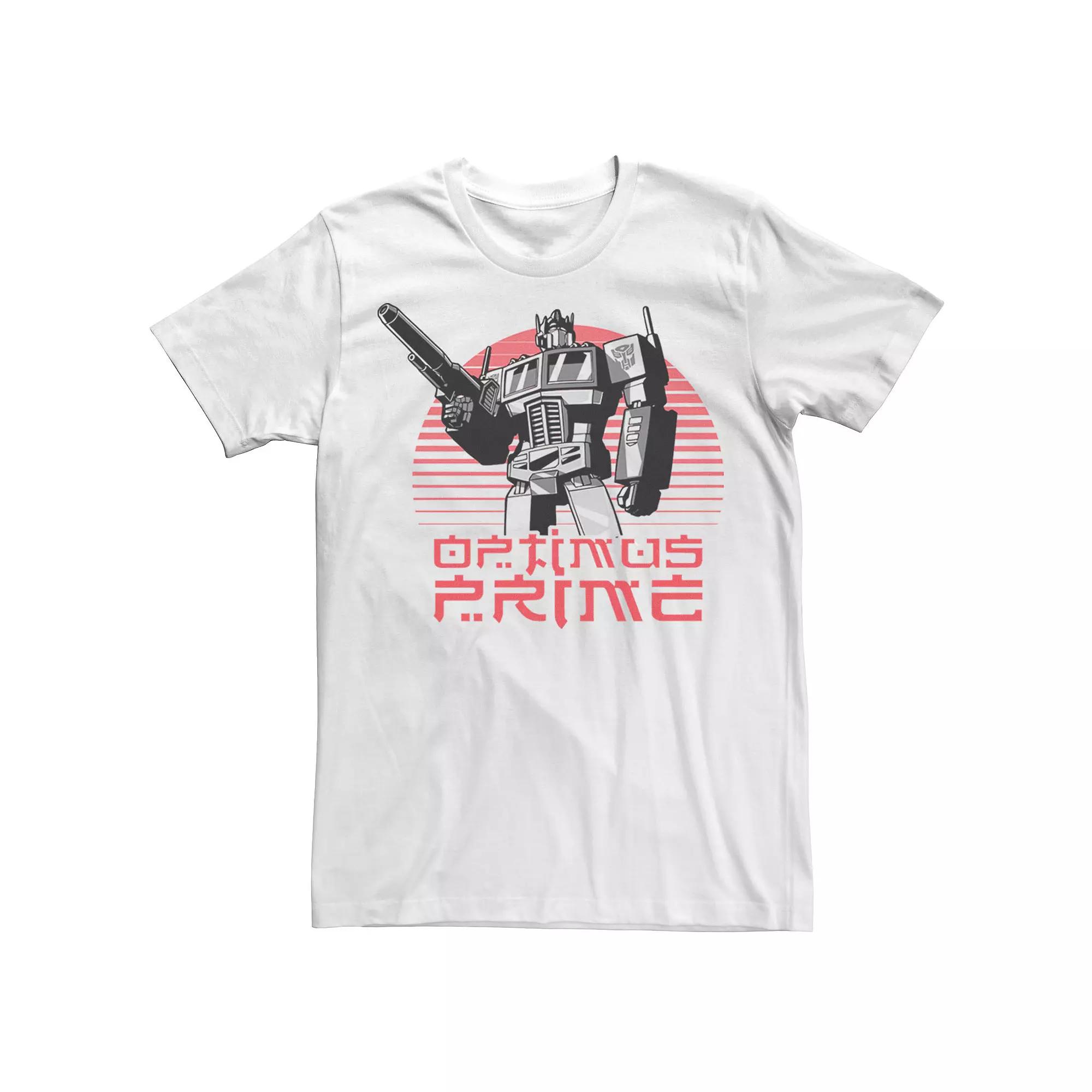Big & Tall M63Transformers Optimus Prime Lined Sunset Portrait Tee, Men's,  Product Image