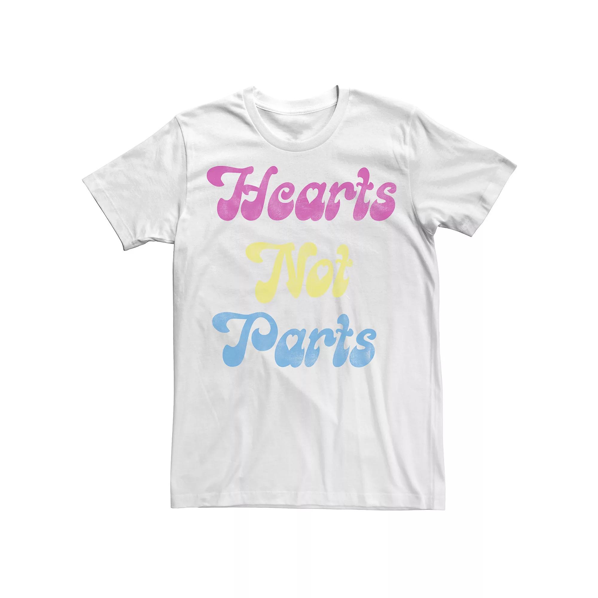 Men's Pride Hearts Not Parts Tee, Size: XL, White Product Image