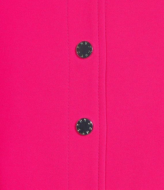 DKNY By Donna Karan Coordinating Tech Tailoring Jacquard Crew Neck Long Sleeve Button Front Jacket Product Image