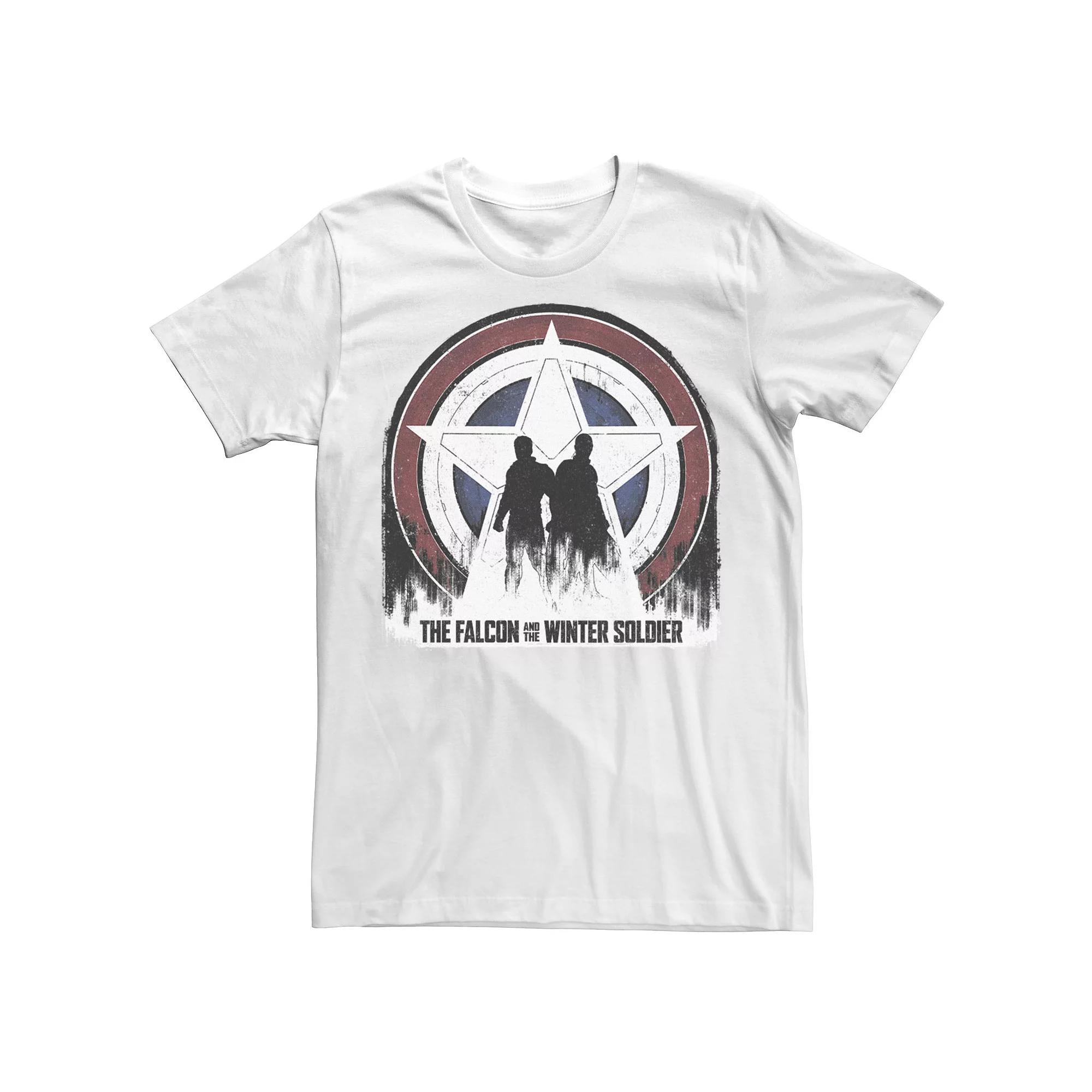 Big & Tall Marvel The Falcon And The Winter Soldier Silhouette Shield Poster Tee, Men's,  Product Image