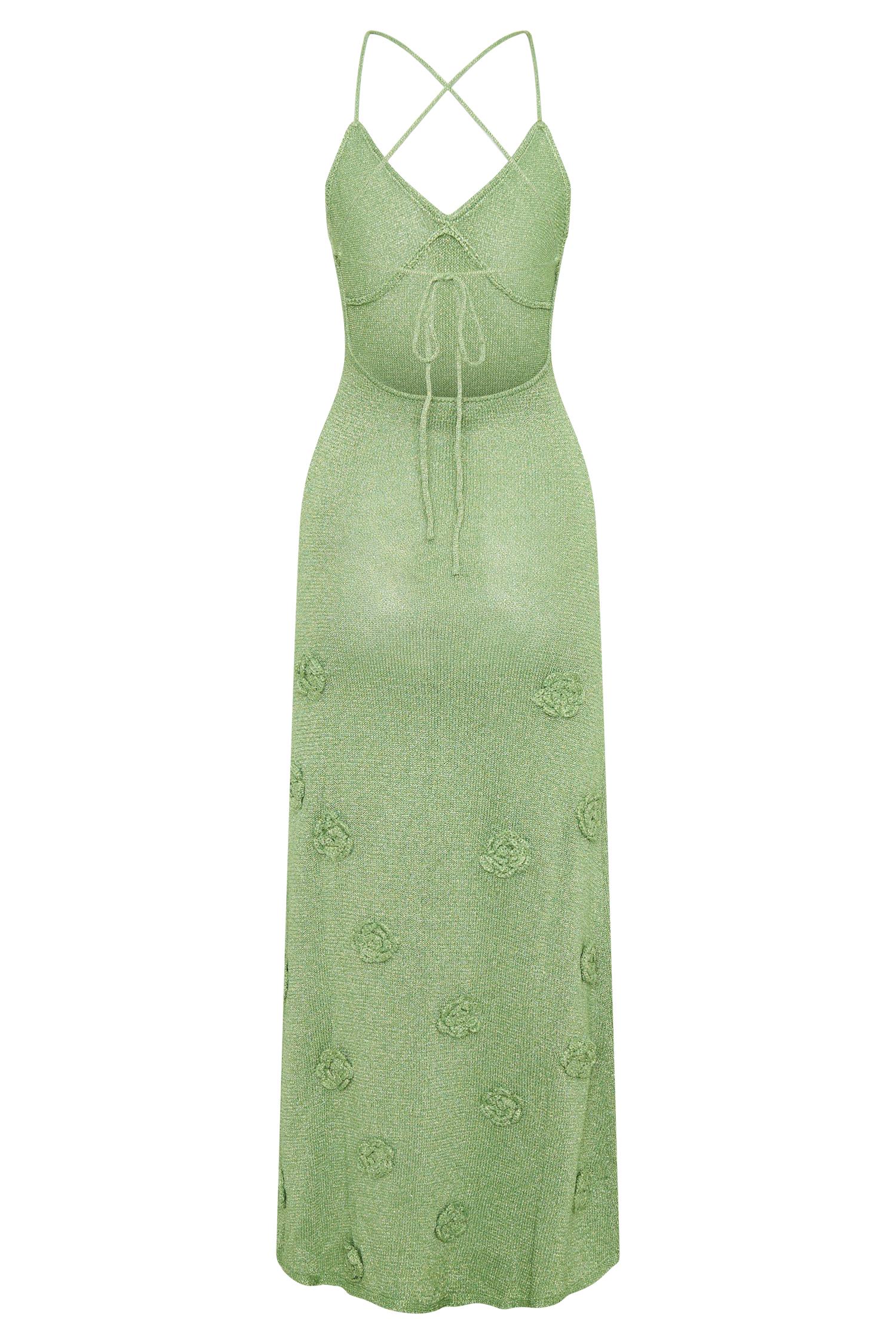 Suki Metallic Knit Maxi Dress - Pastel Green Product Image