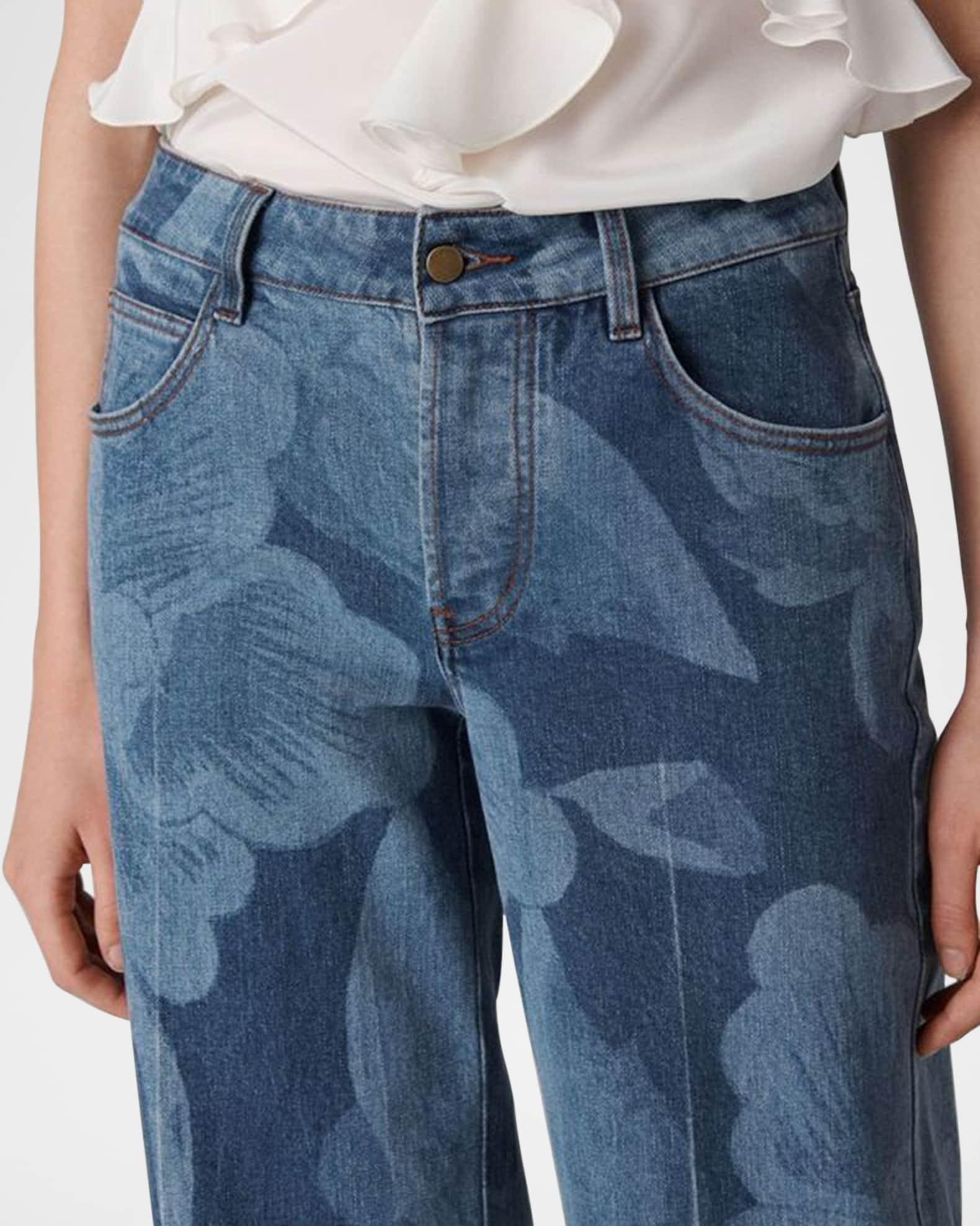 Mabel Floral-Print Denim Jeans Product Image