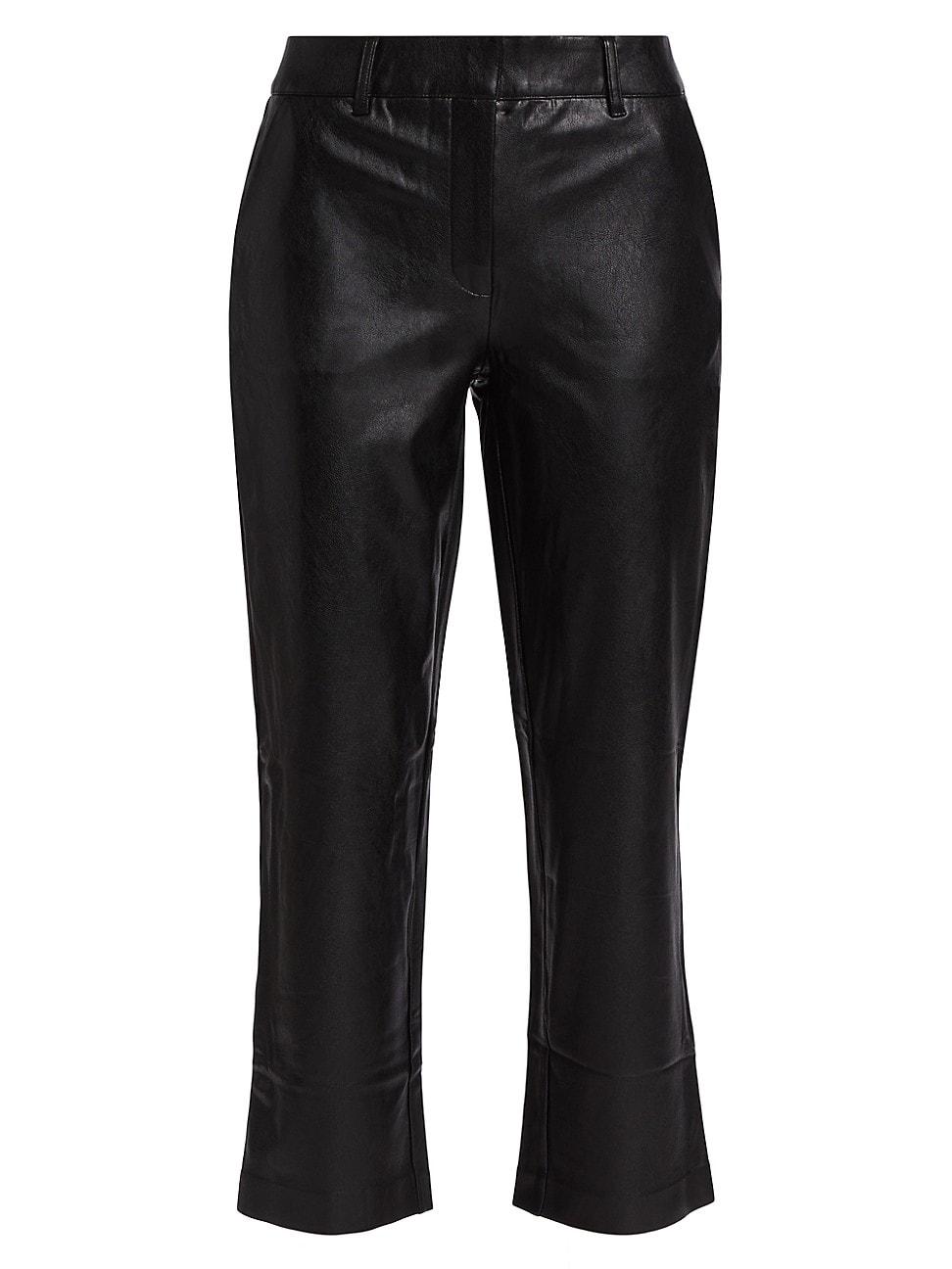 Womens Cropped Faux Leather Pants Product Image