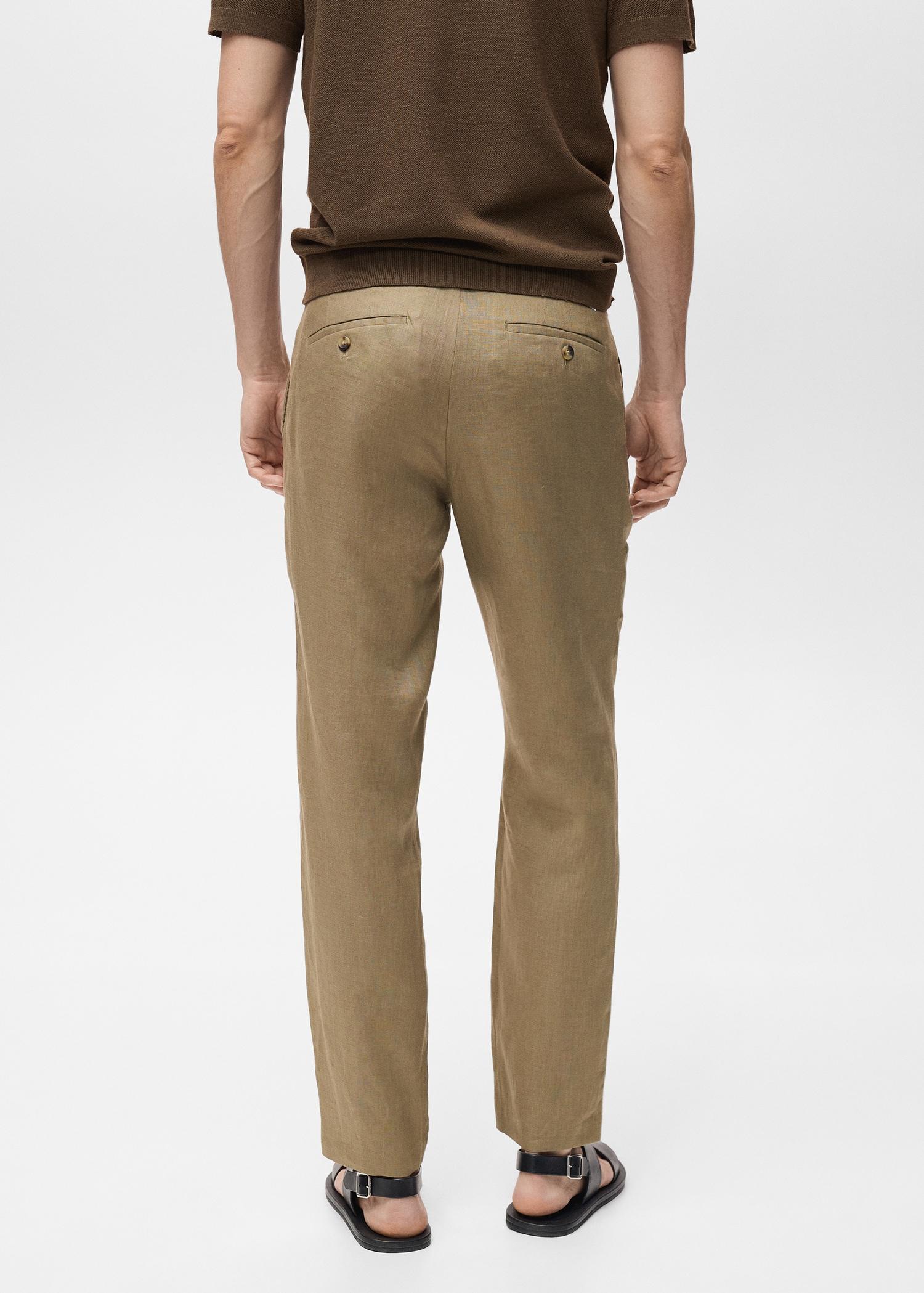 Slim-fit 100% linen pants - Men | MANGO USA Product Image