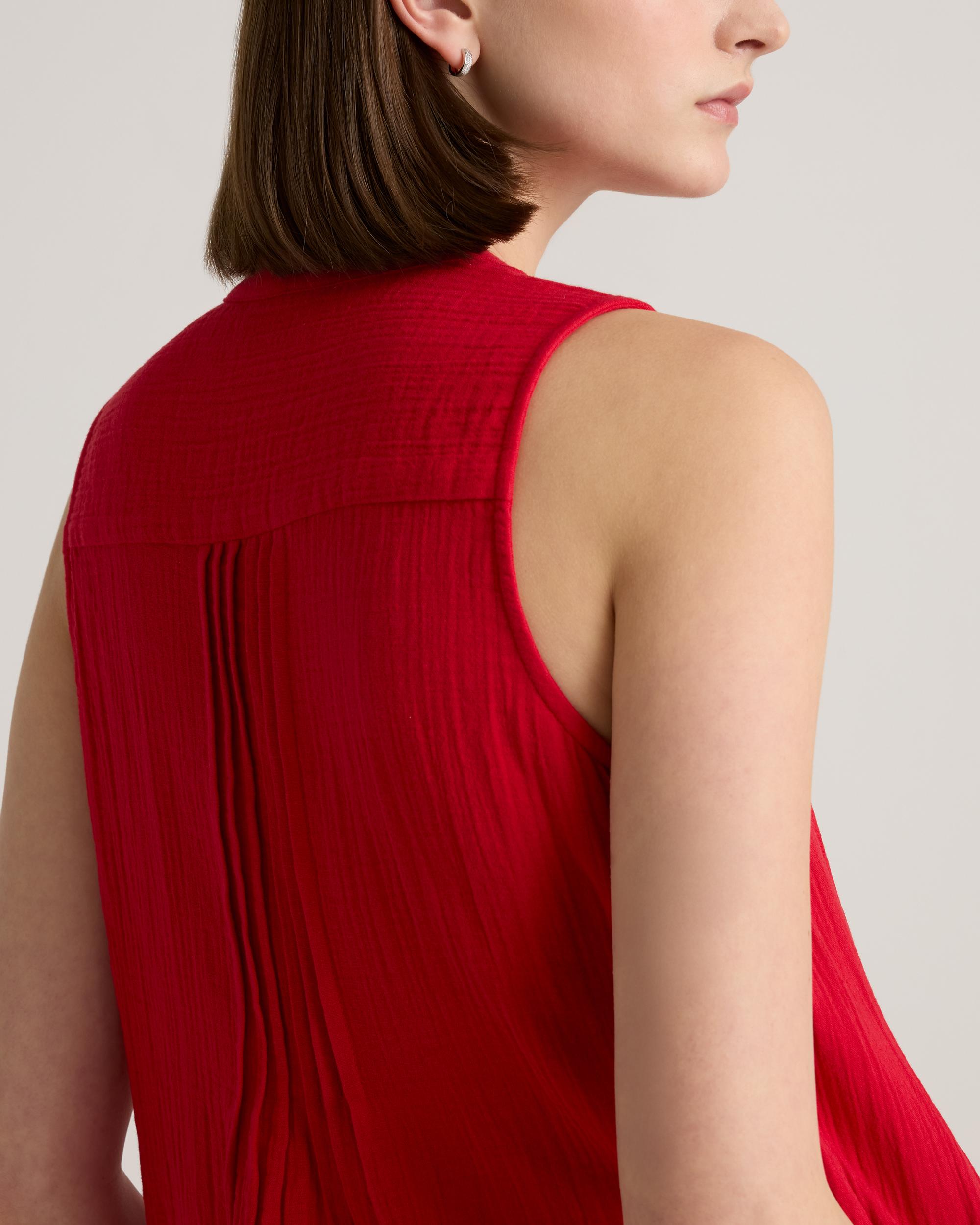 Quince | Women's Gauze Sleeveless Swing Dress Organic Cotton Product Image