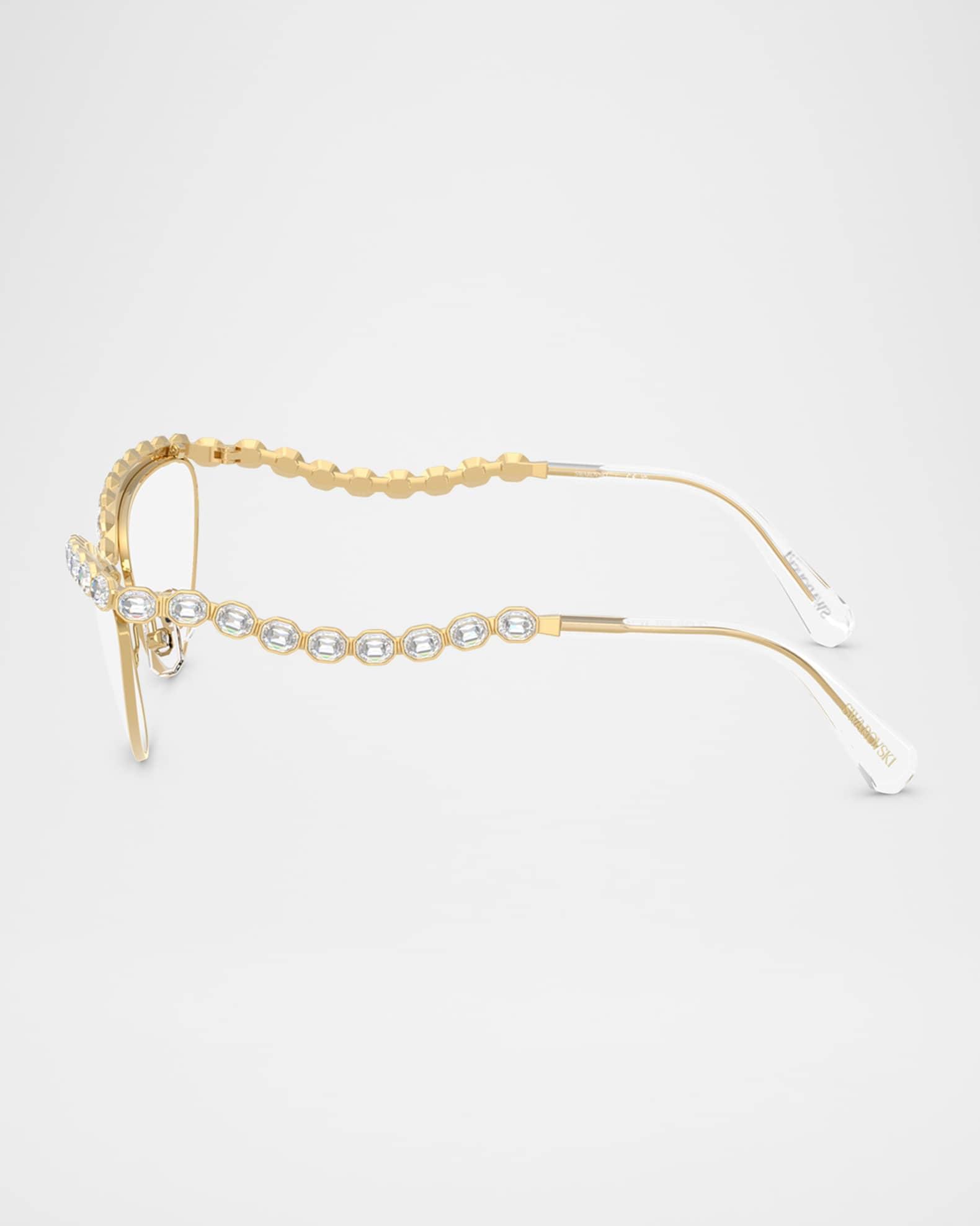 SK1030 Crystal Cat-Eye Metal Optical Frames Product Image