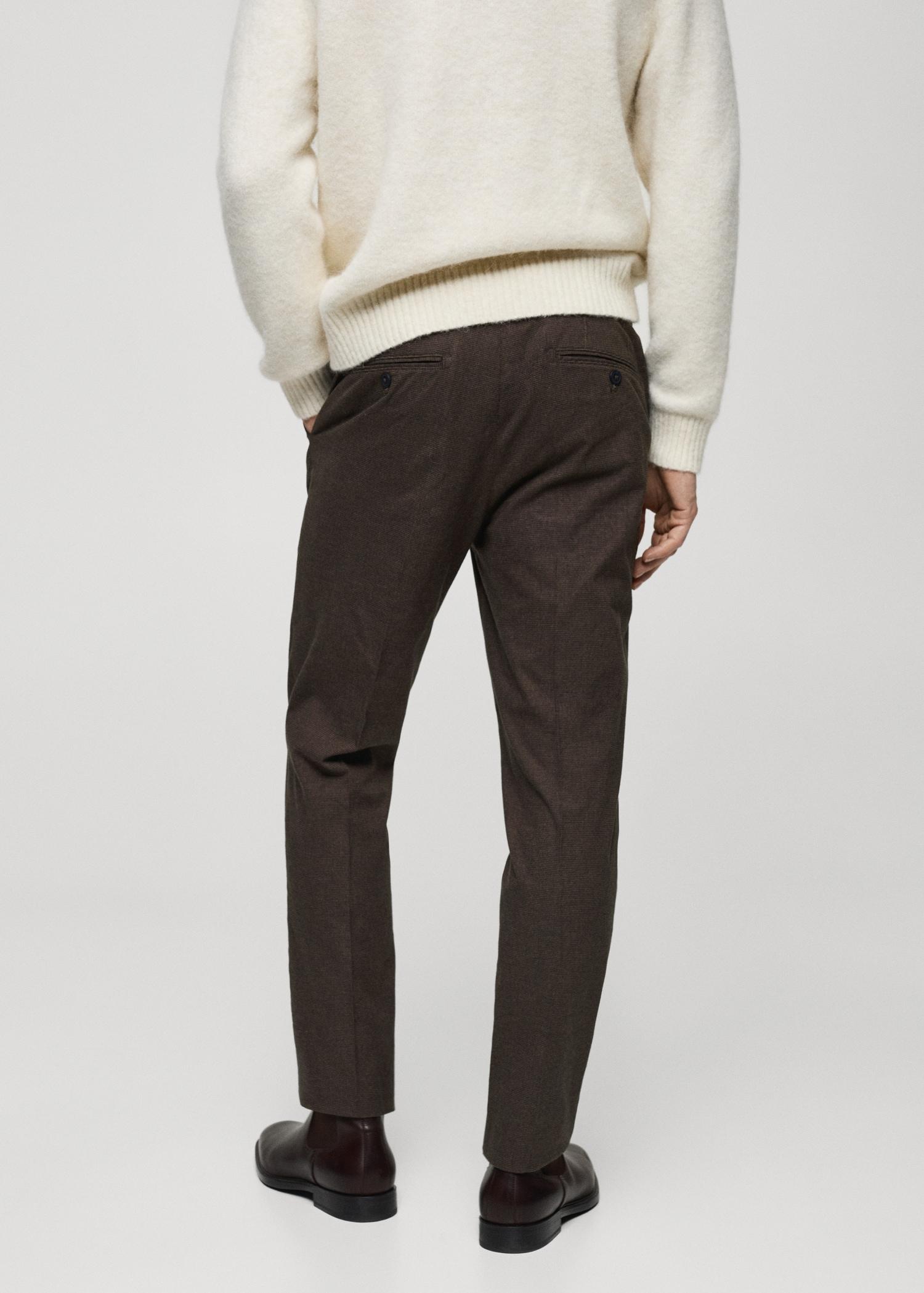 Micro-houndstooth flannel pants - Men | MANGO USA Product Image