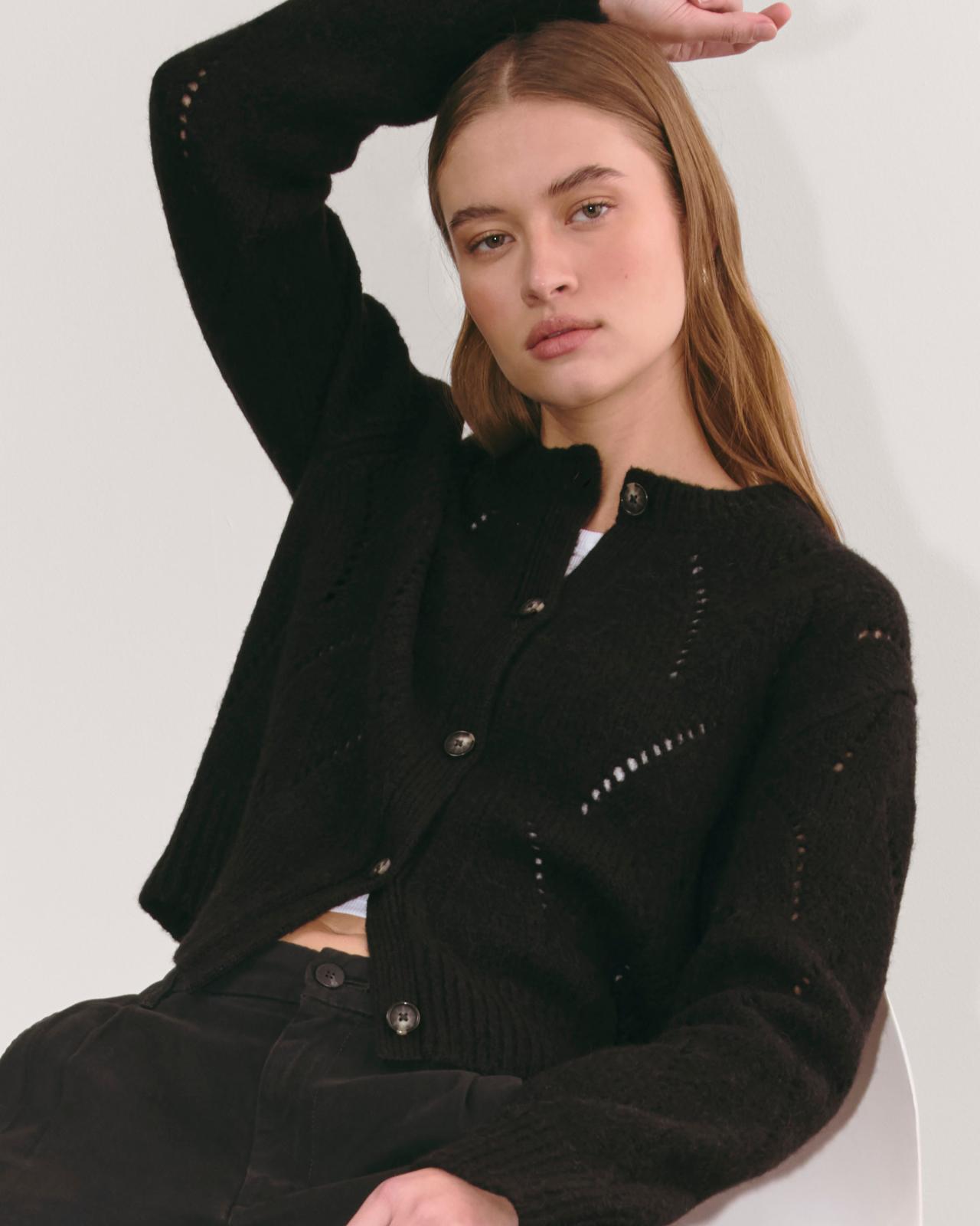 Womens Pointelle Cardigan in Cloud by Everlane Product Image