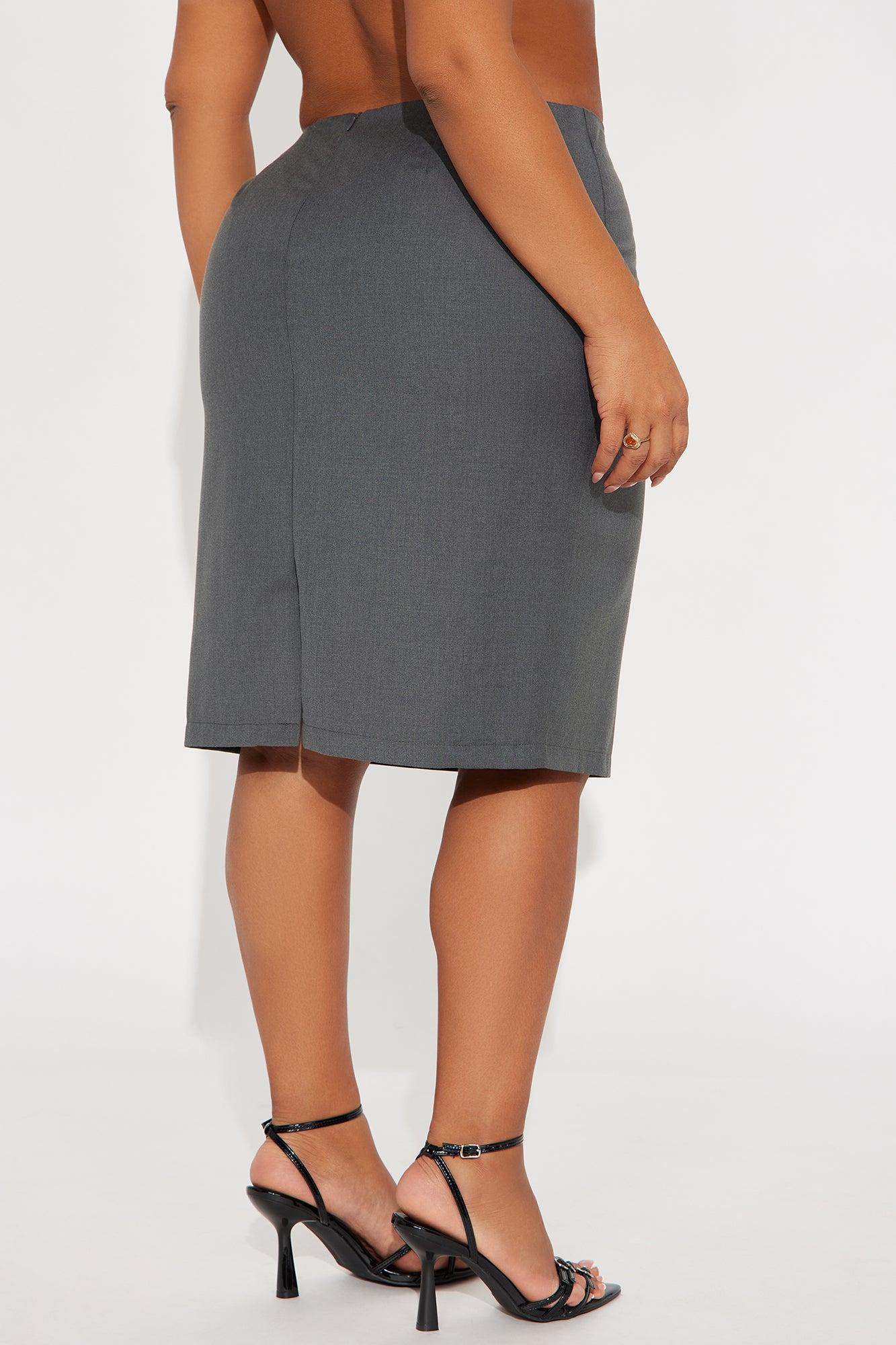 Paige Pencil Midi Skirt - Charcoal Female Product Image