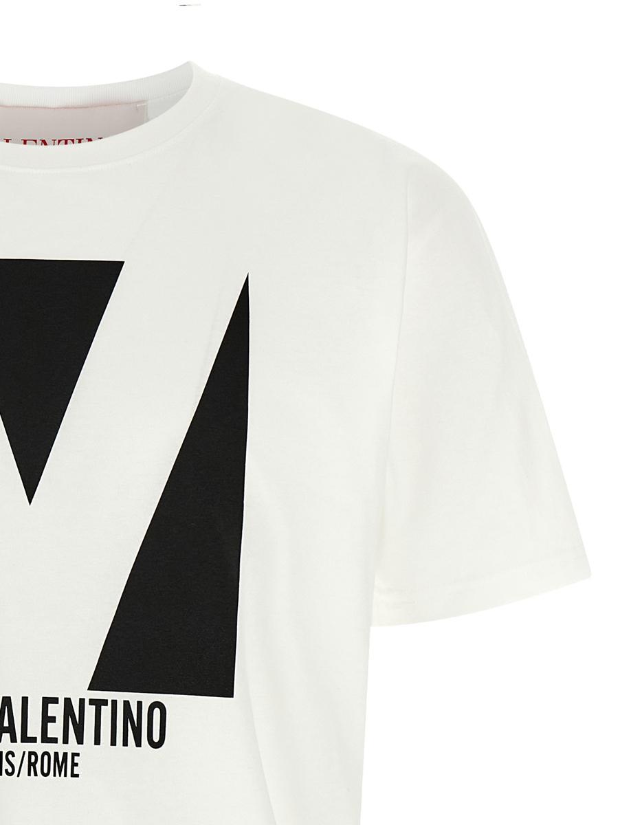 VALENTINO Mens Avorio Logo-print Crew-neck Cotton-jersey T-shirt Product Image