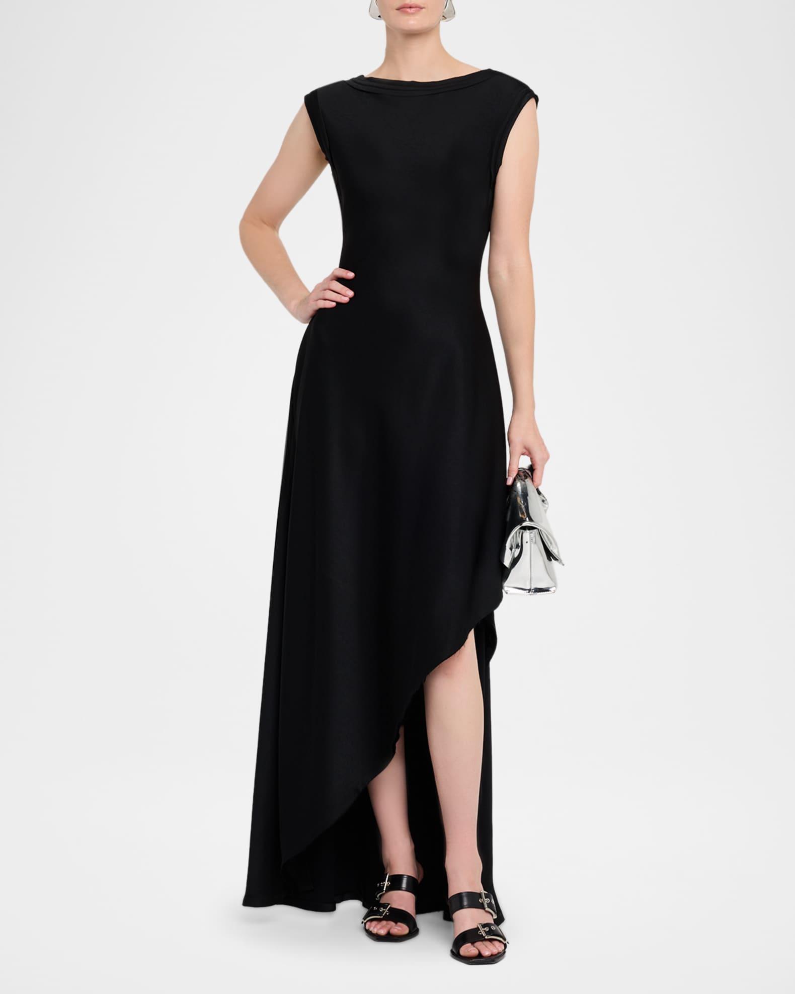 Crepe Back Satin Asymmetric Gown Product Image