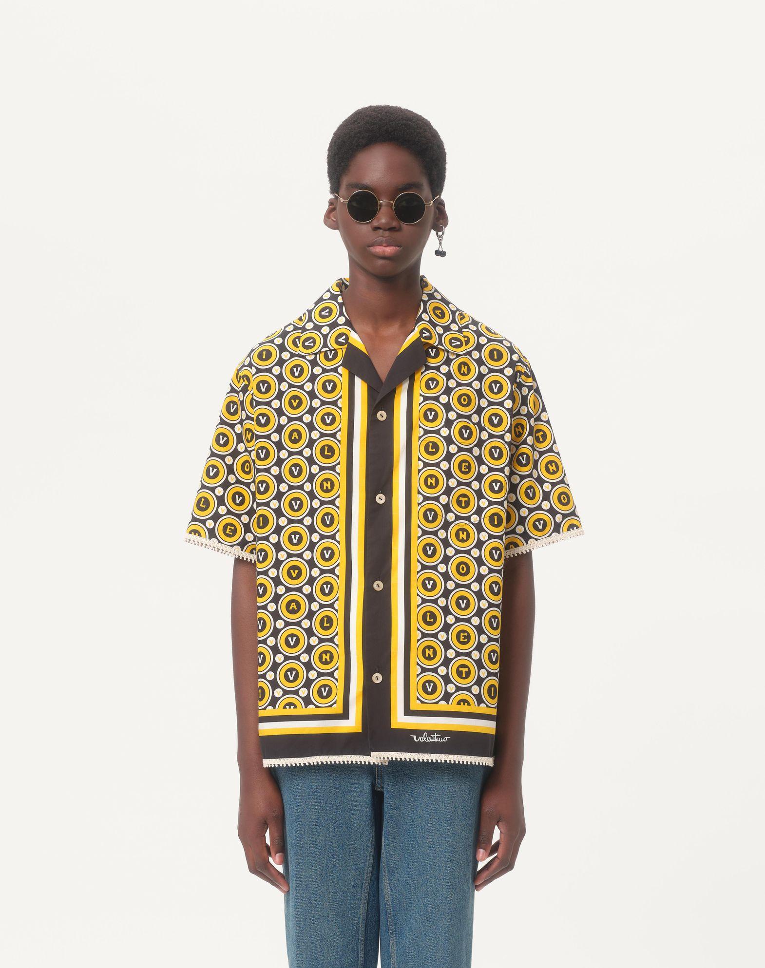 Cotton Poplin Bowling Shirt With Bulles Royales Print Product Image