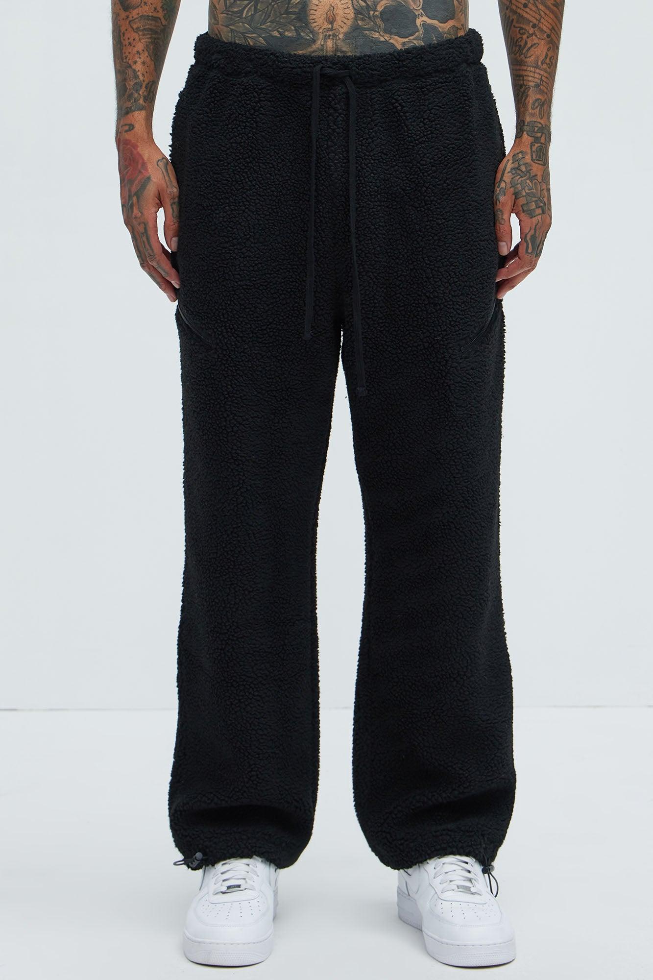Axel Polar Fleece Zip Straight Sweatpants - Black Product Image