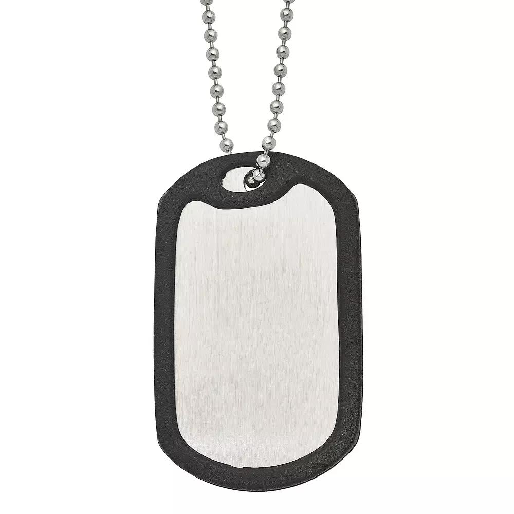 Men's Brushed Stainless Steel Dog Tag Necklace,  Product Image