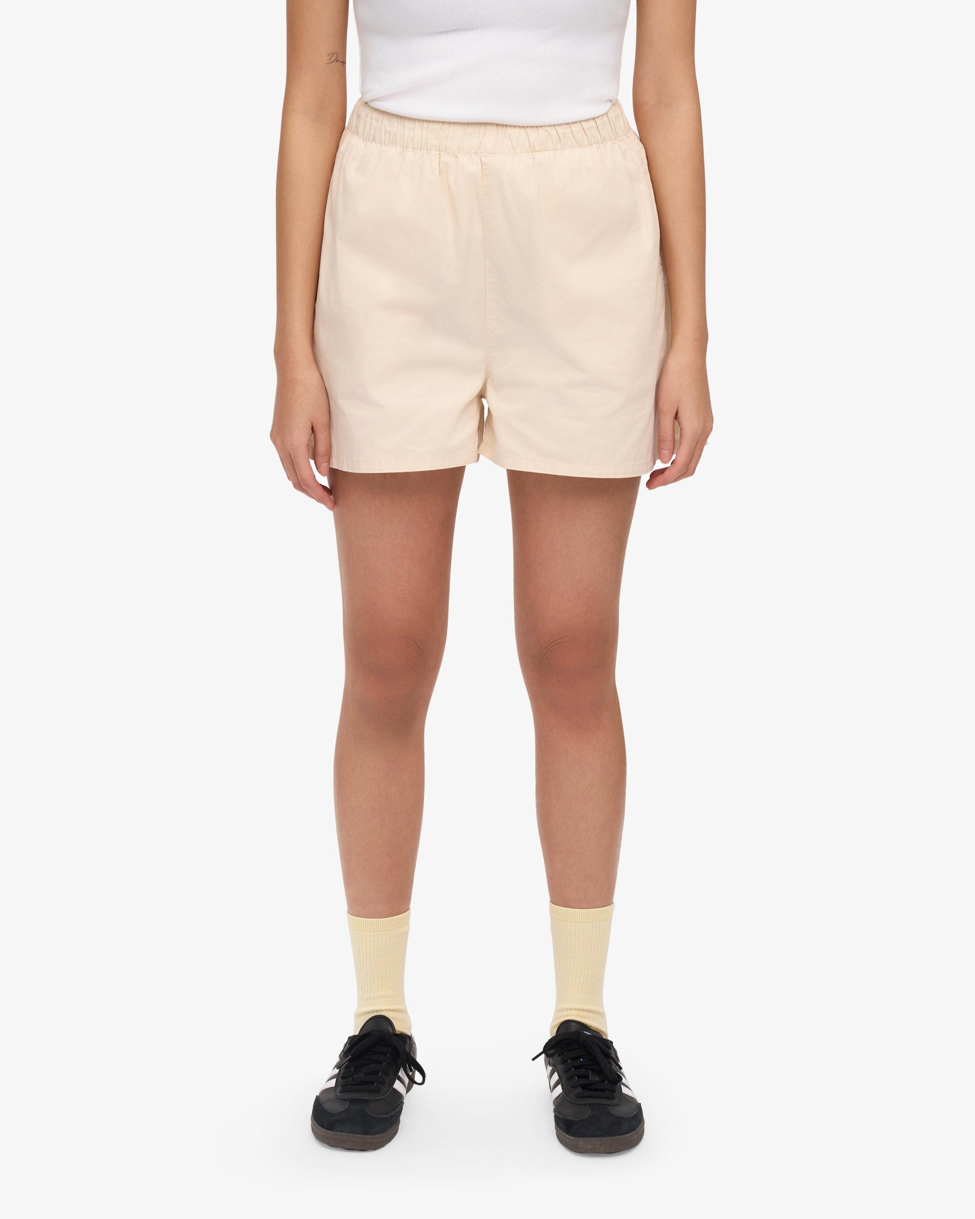 Women Organic Twill Shorts - Ivory White Product Image