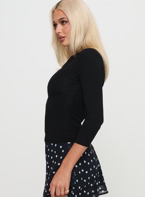 Alouette Long Sleeve Top Black Product Image