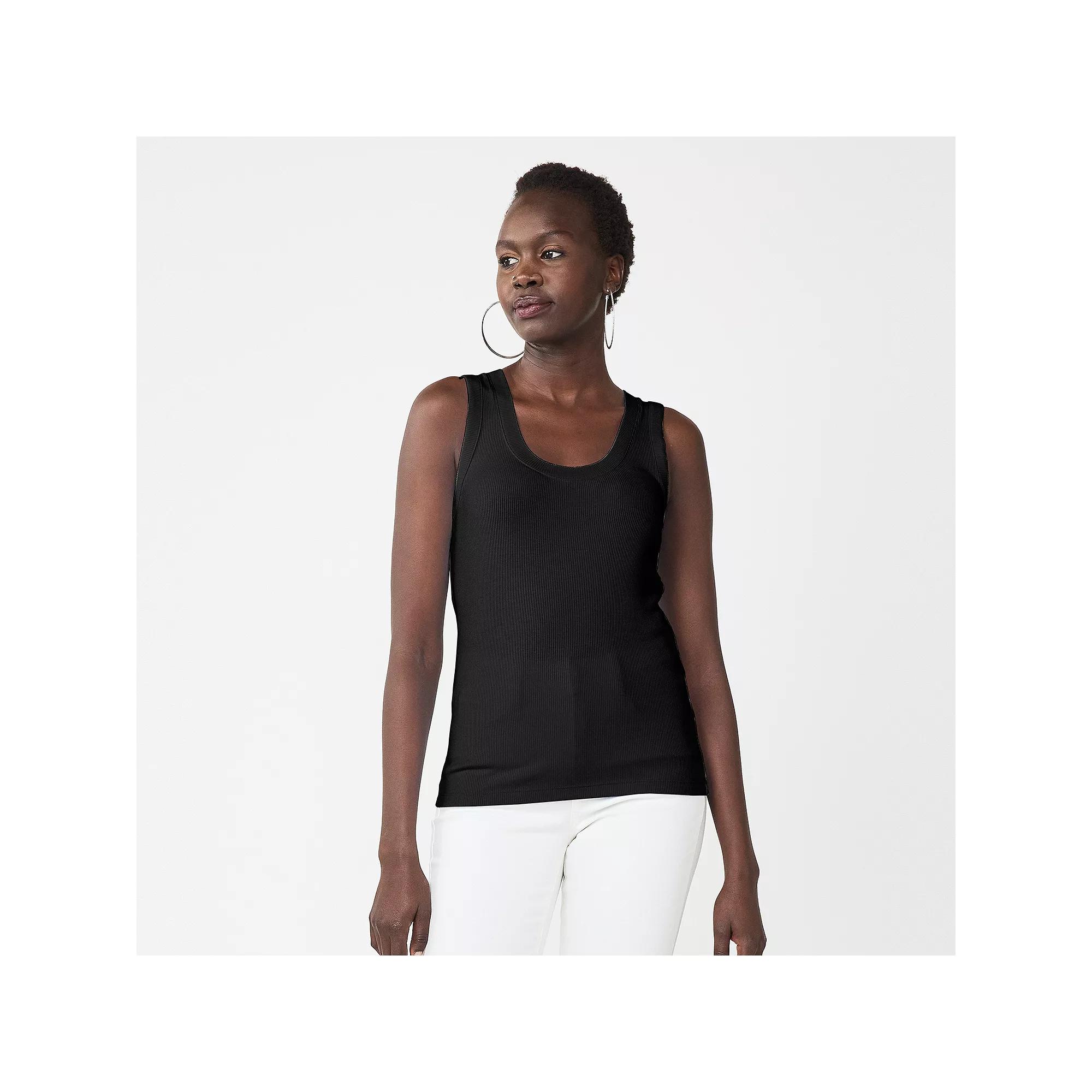 Women's Nine West Fitted Rib Tank Top,  Product Image