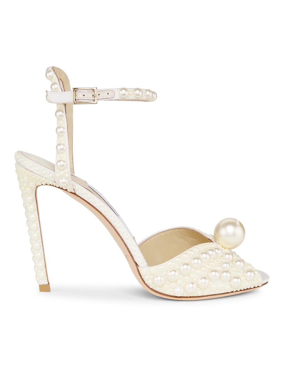 Womens Sacora 100MM Pearl-Embellished Sandals Product Image