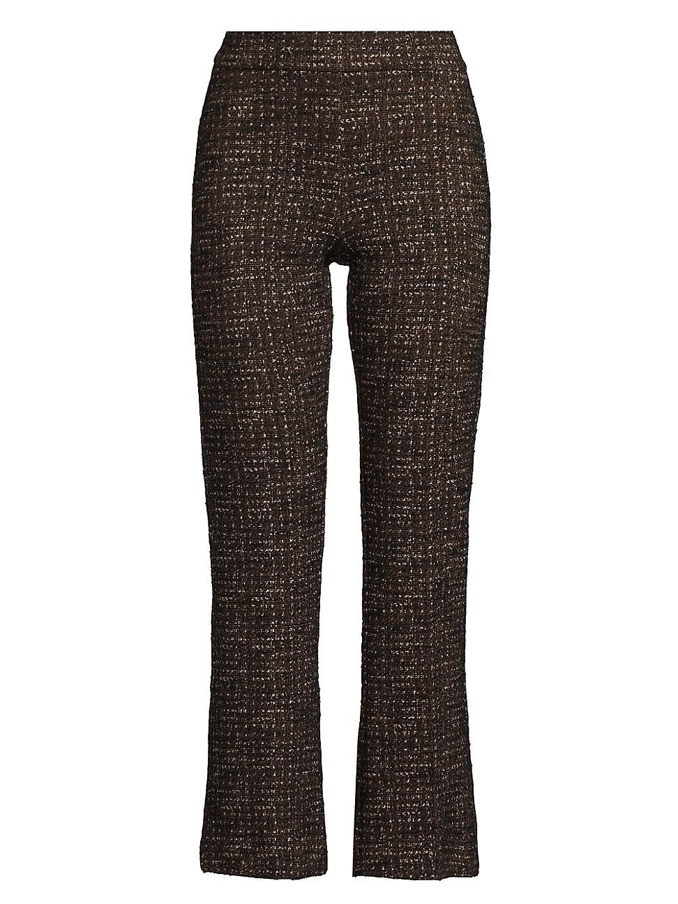 Womens Boucl Tweed Flared Crop Pants Product Image