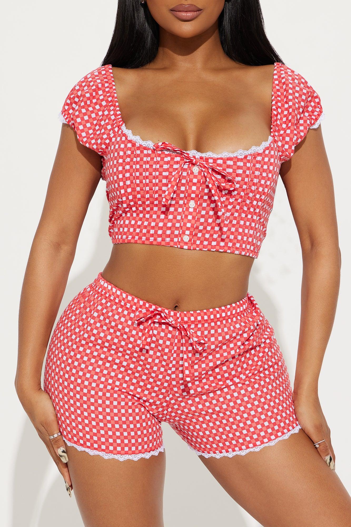 Ultimate Sweetheart Poplin PJ Short Set - Red Product Image