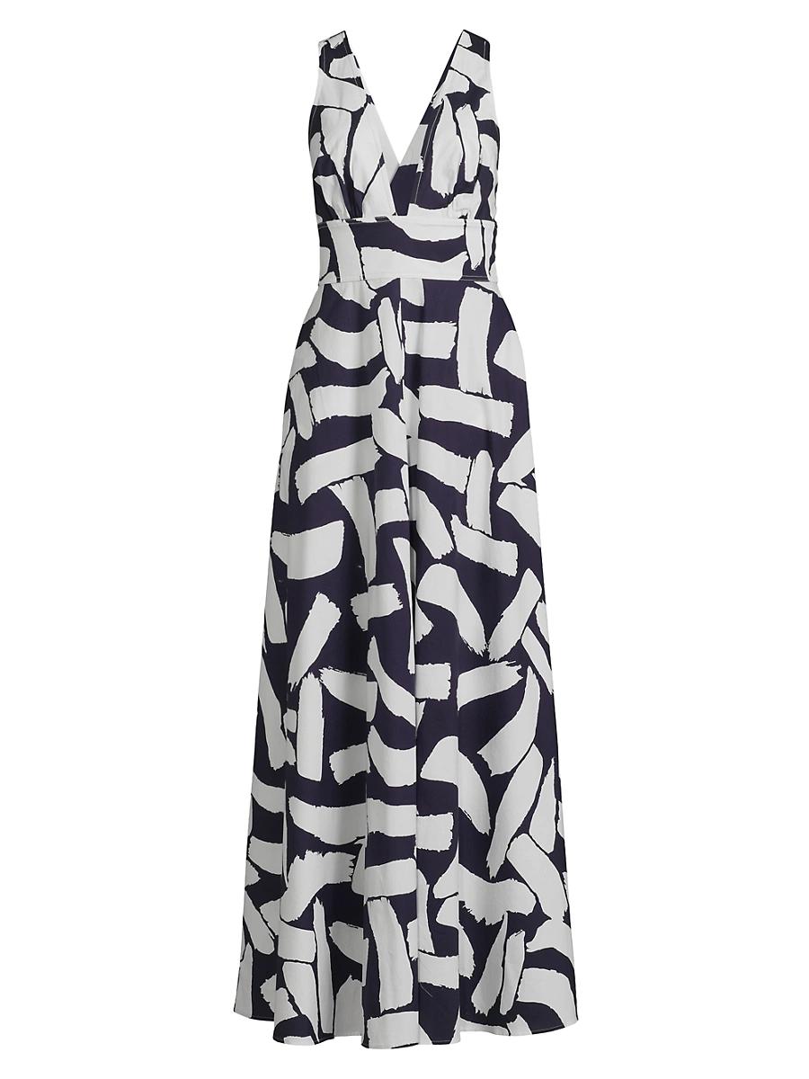 Womens Catarina Brushstroke Poplin Maxi Dress Product Image