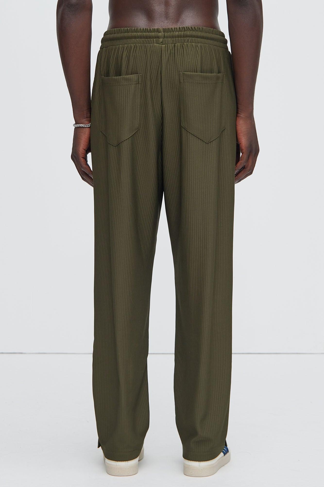 Archway Pleated Pants - Olive Product Image