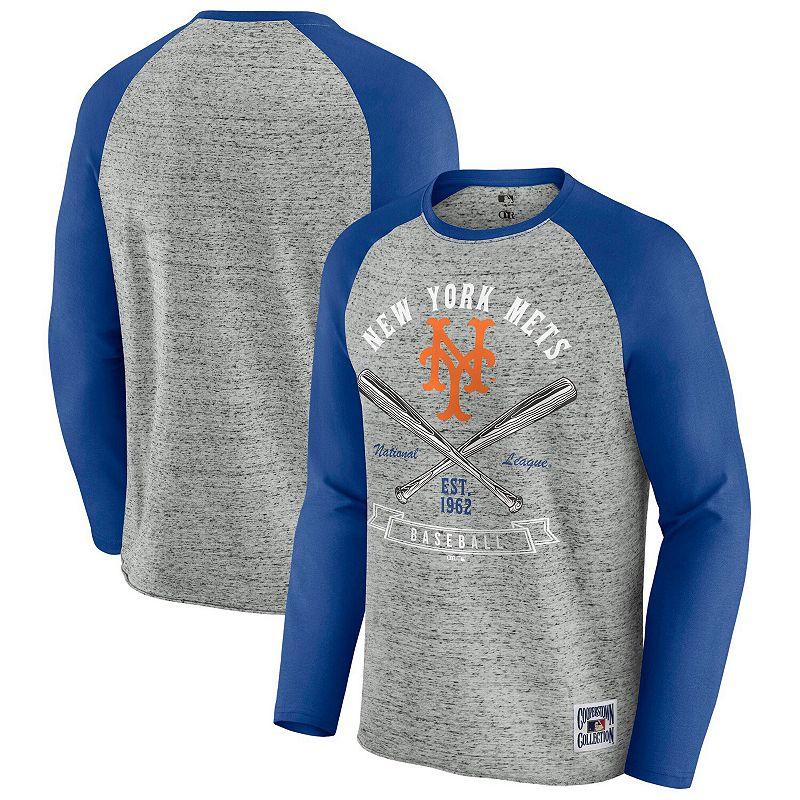Men's Darius Rucker Collection by Fanatics Heather Gray Philadelphia Phillies Raw Edge Raglan Long Sleeve Baseball T-Shirt,  Product Image
