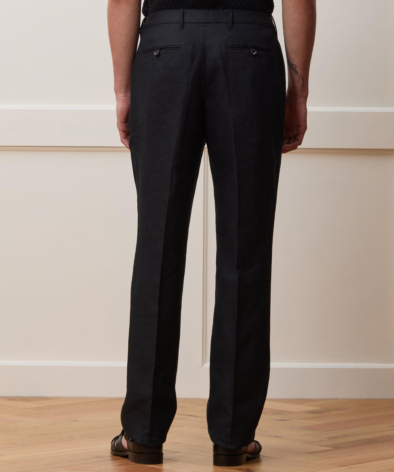 Straight Fit Linen Tab Trouser Product Image
