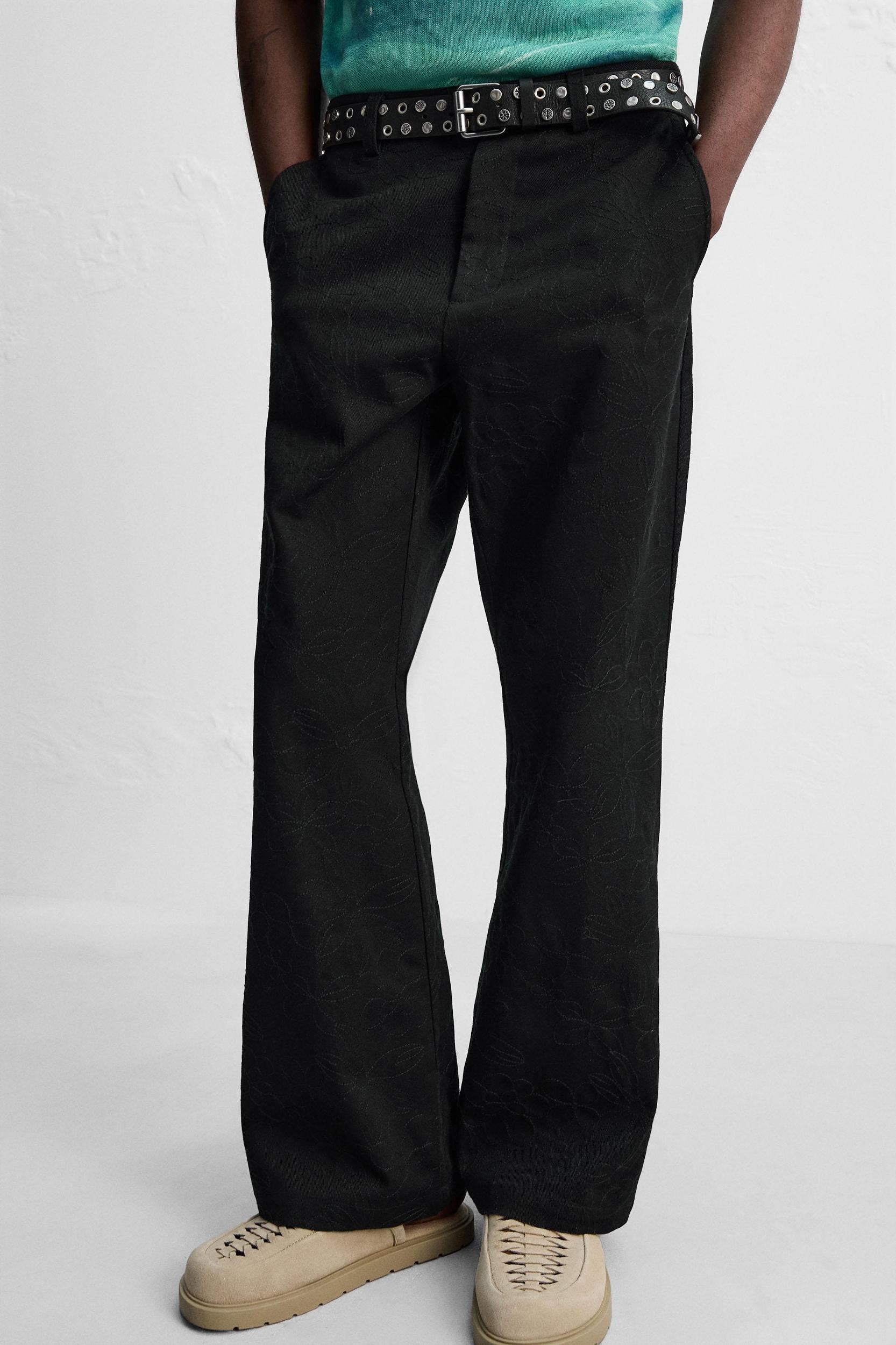 FLORAL EMBROIDERY PANTS Product Image