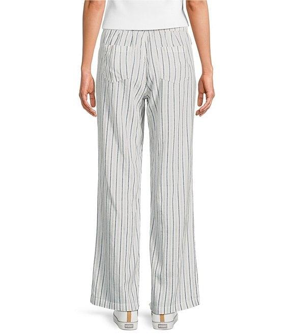 Aventura Breezy Woven Stripe Print Mid Rise Wide Leg Pull-On Pants Product Image