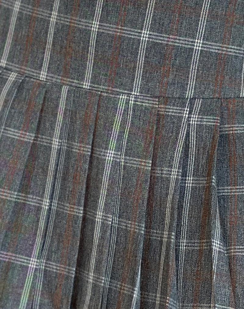 Cartala Pleated Mini Skirt in Grey Check Female Product Image