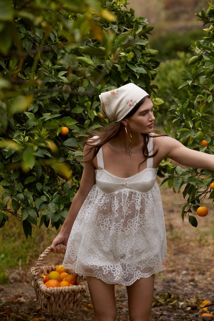 Sonnet Lace Babydoll Set — White Product Image