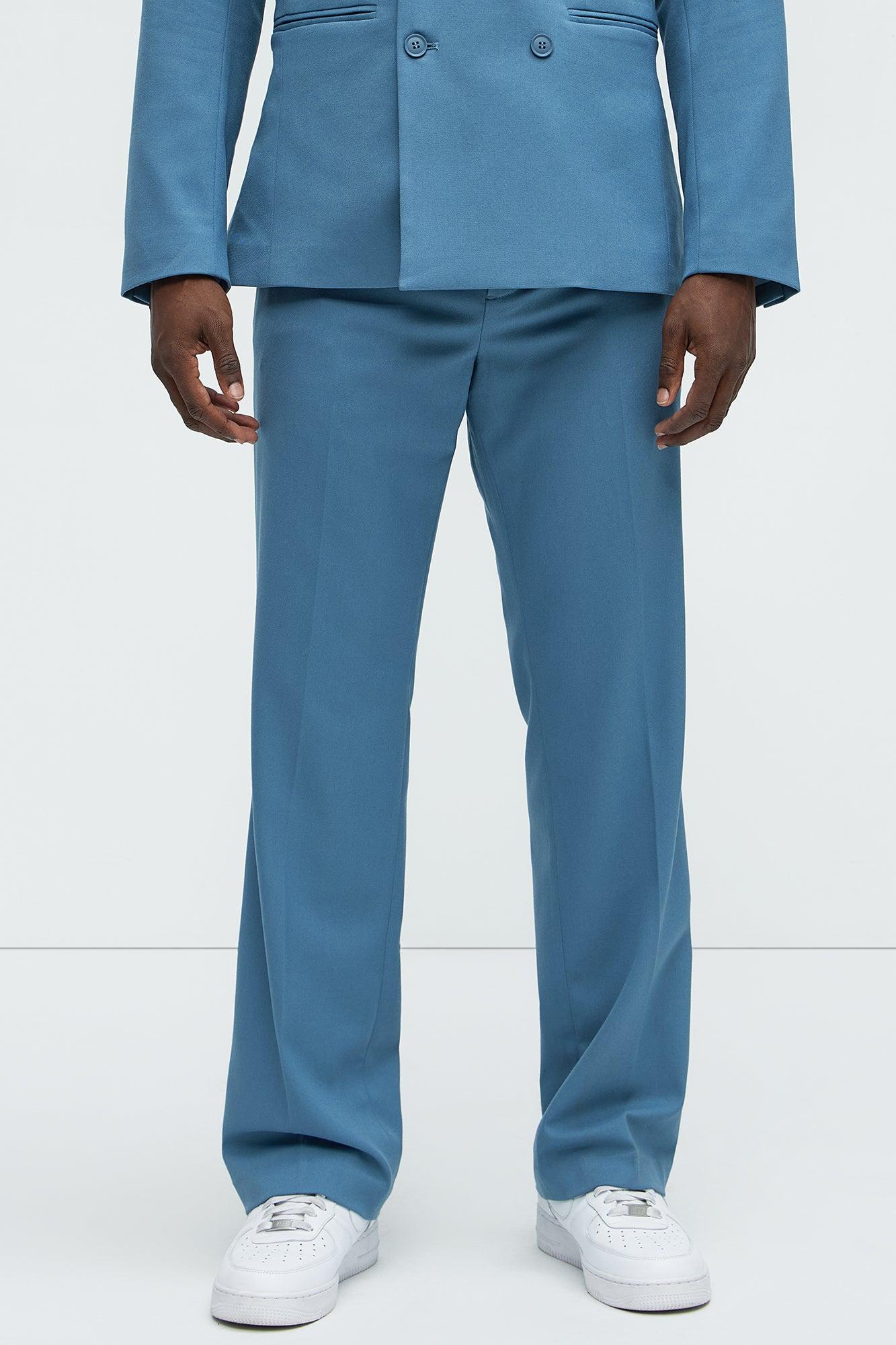High Peak Straight Suit Trouser - Slate Blue Product Image