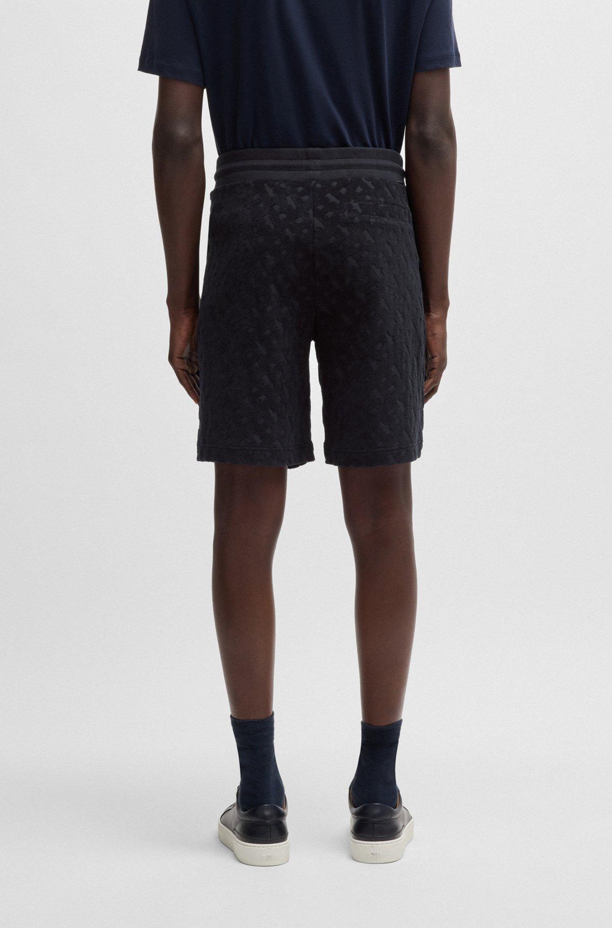 Cotton shorts with all-over monogram jacquard Product Image