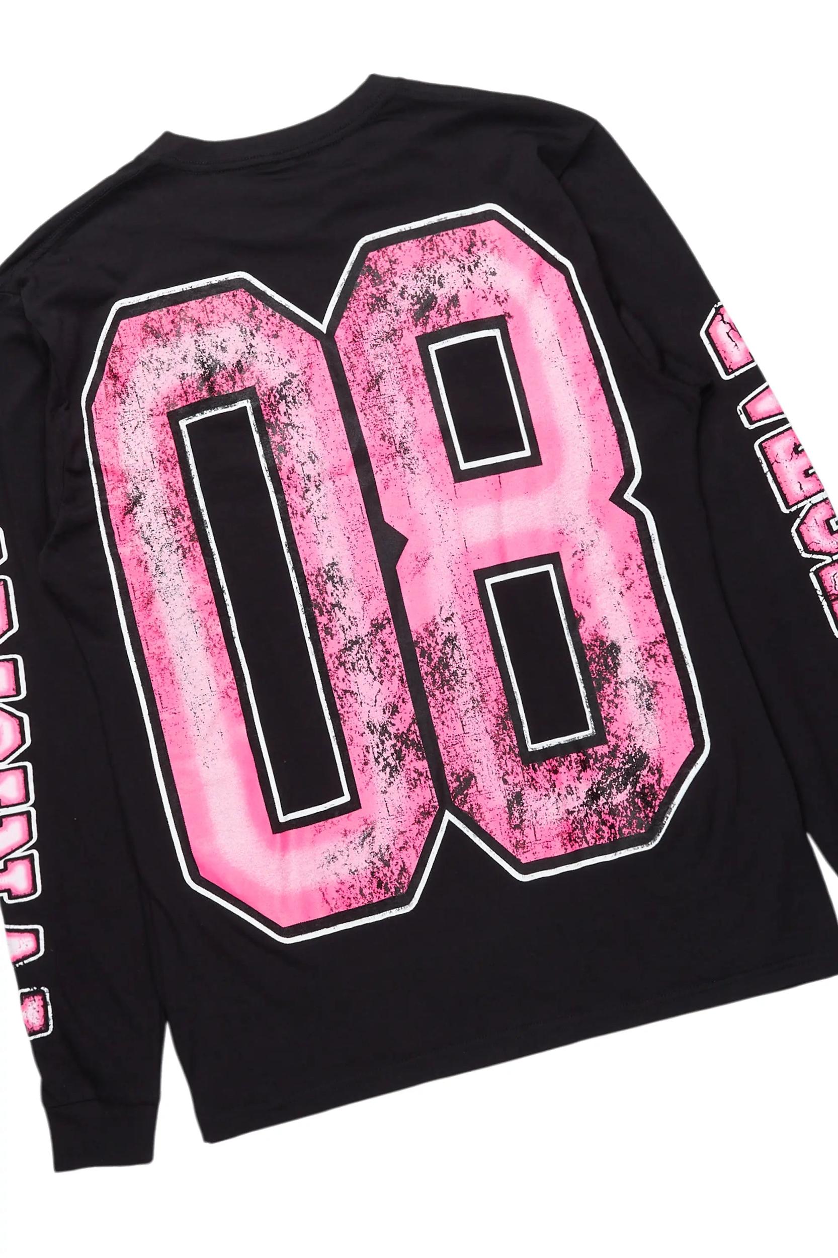 Fields Black Long Sleeve T-Shirt & Quatz Stacked Flare PU Jean Bundle Male Product Image