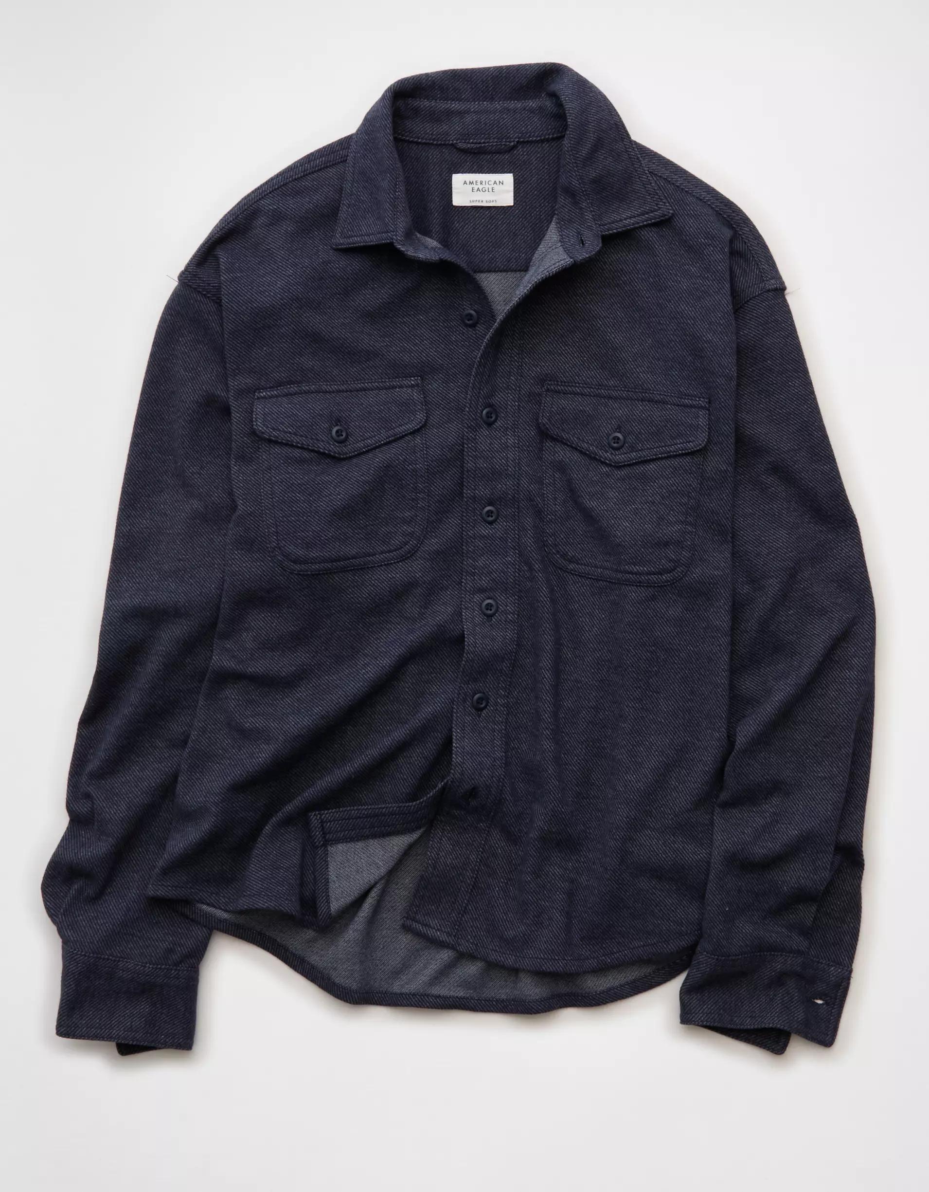 AE Twill Button-Up Shirt Product Image