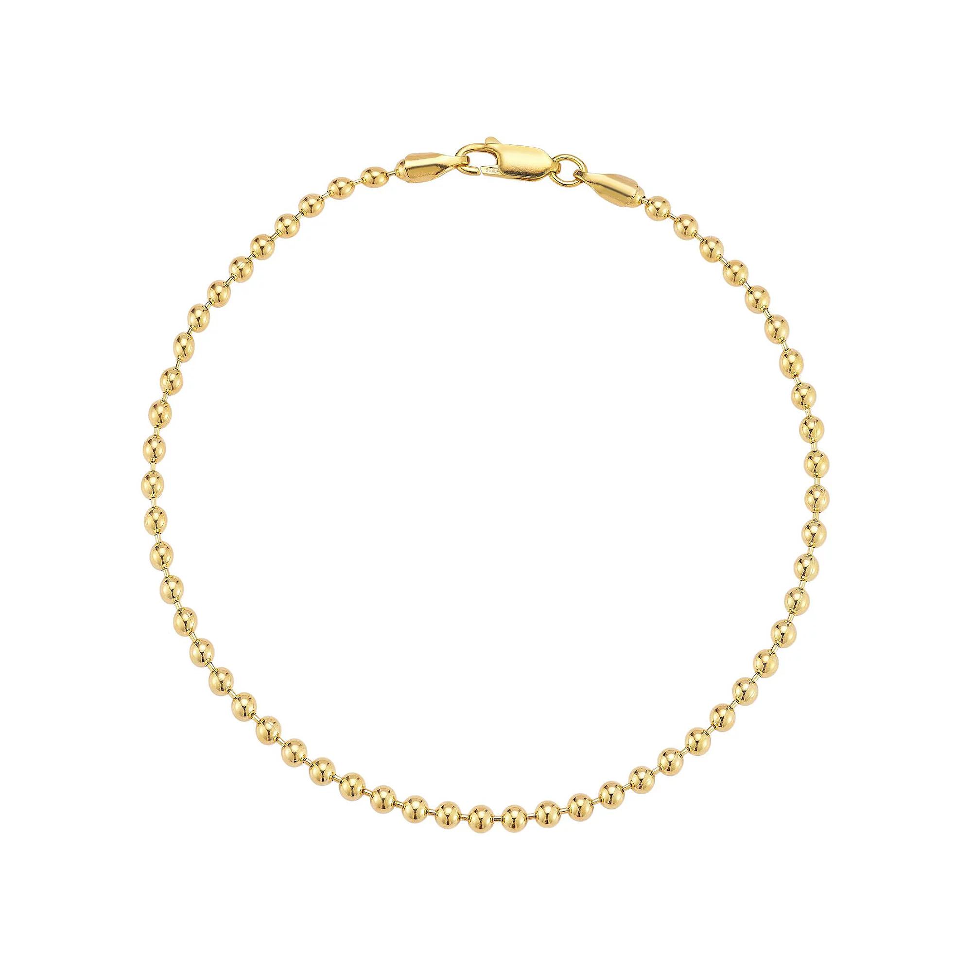 Men's Menster Sterling Silver Ball Bracelet, Size: 9.5", Gold Tone Product Image