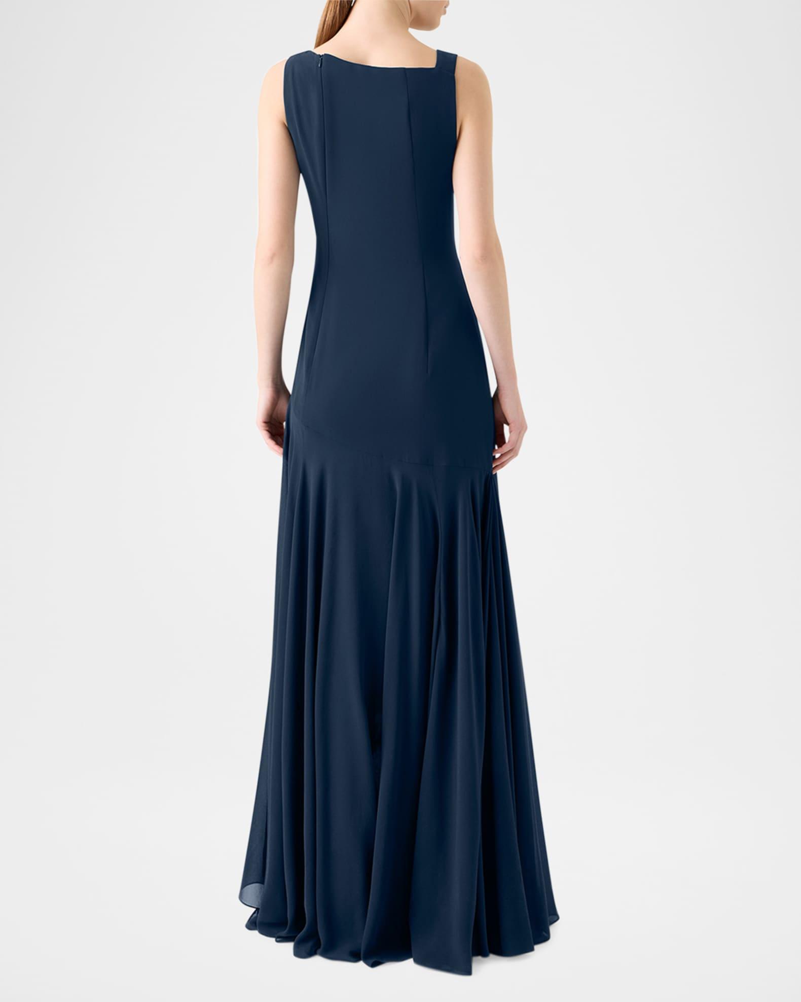 Studded Sleeveless Asymmetric Flared Maxi Dress Product Image