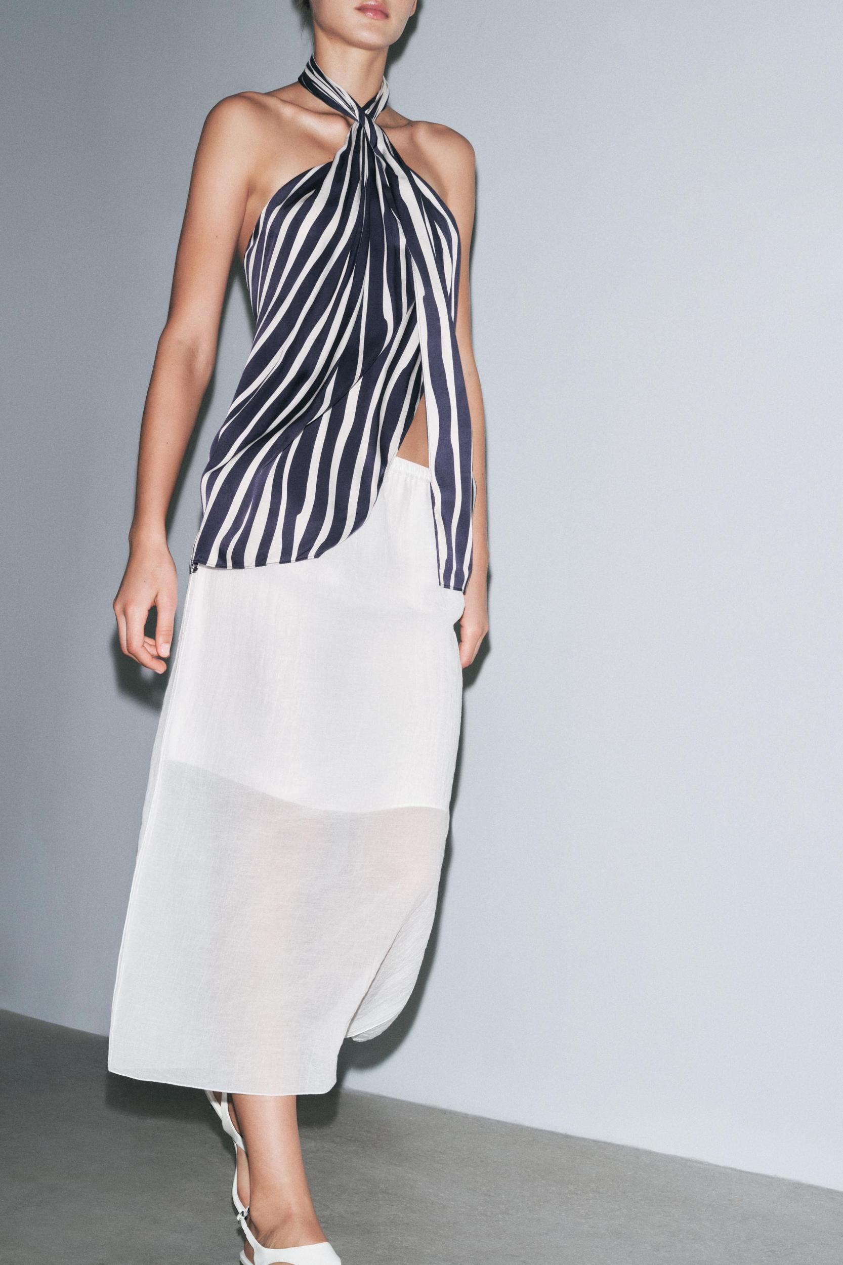 SEMI-SHEER MIDI SKIRT ZW COLLECTION Product Image