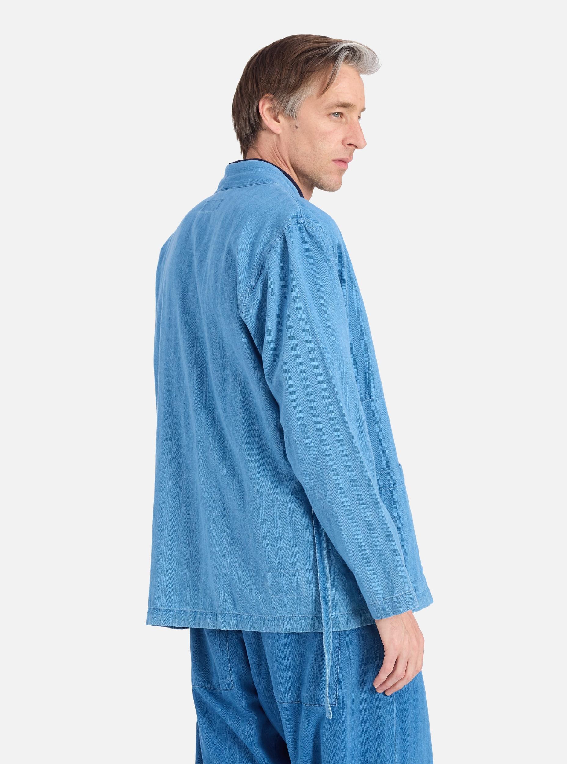 Washed Indigo Herringbone Denim Kyoto Work Jacket Product Image