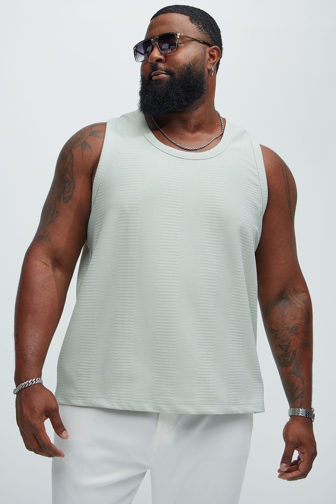 Angelo Textured Tank - Sage Product Image