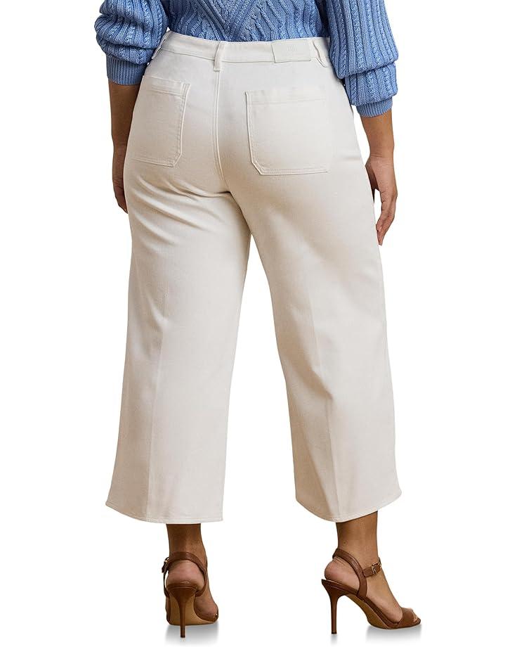 Plus Size Stretch Chino Wide-leg Cropped Pants Product Image
