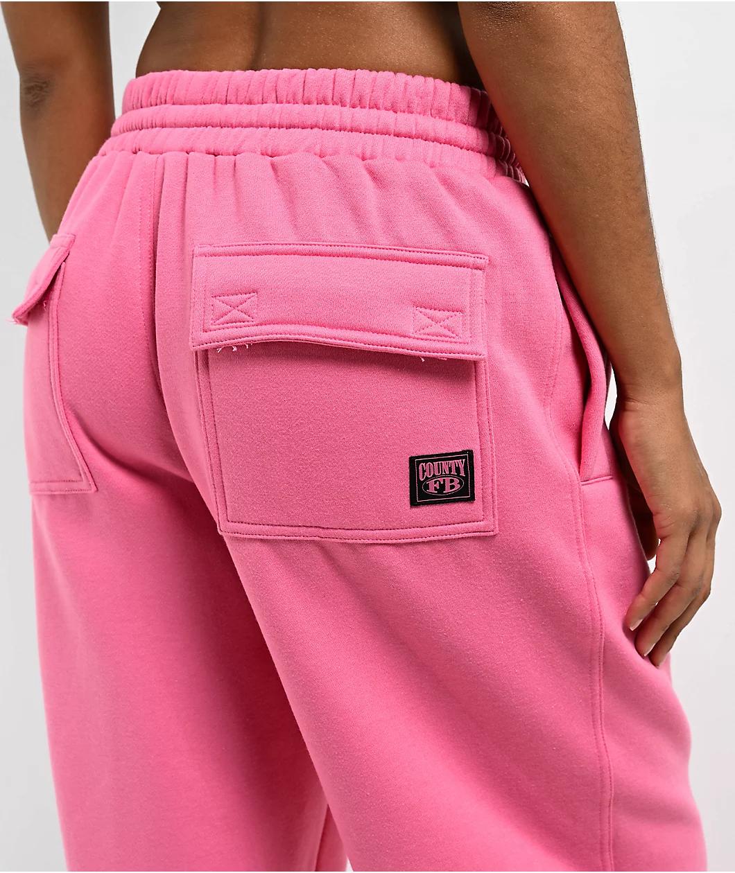 FB County Rhinestone Pink Sweatpants Product Image