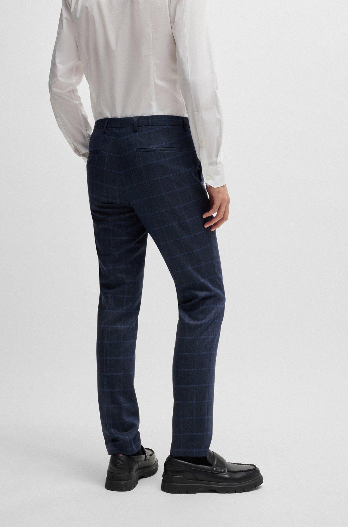 Extra-slim-fit suit in checked performance-stretch cloth Product Image